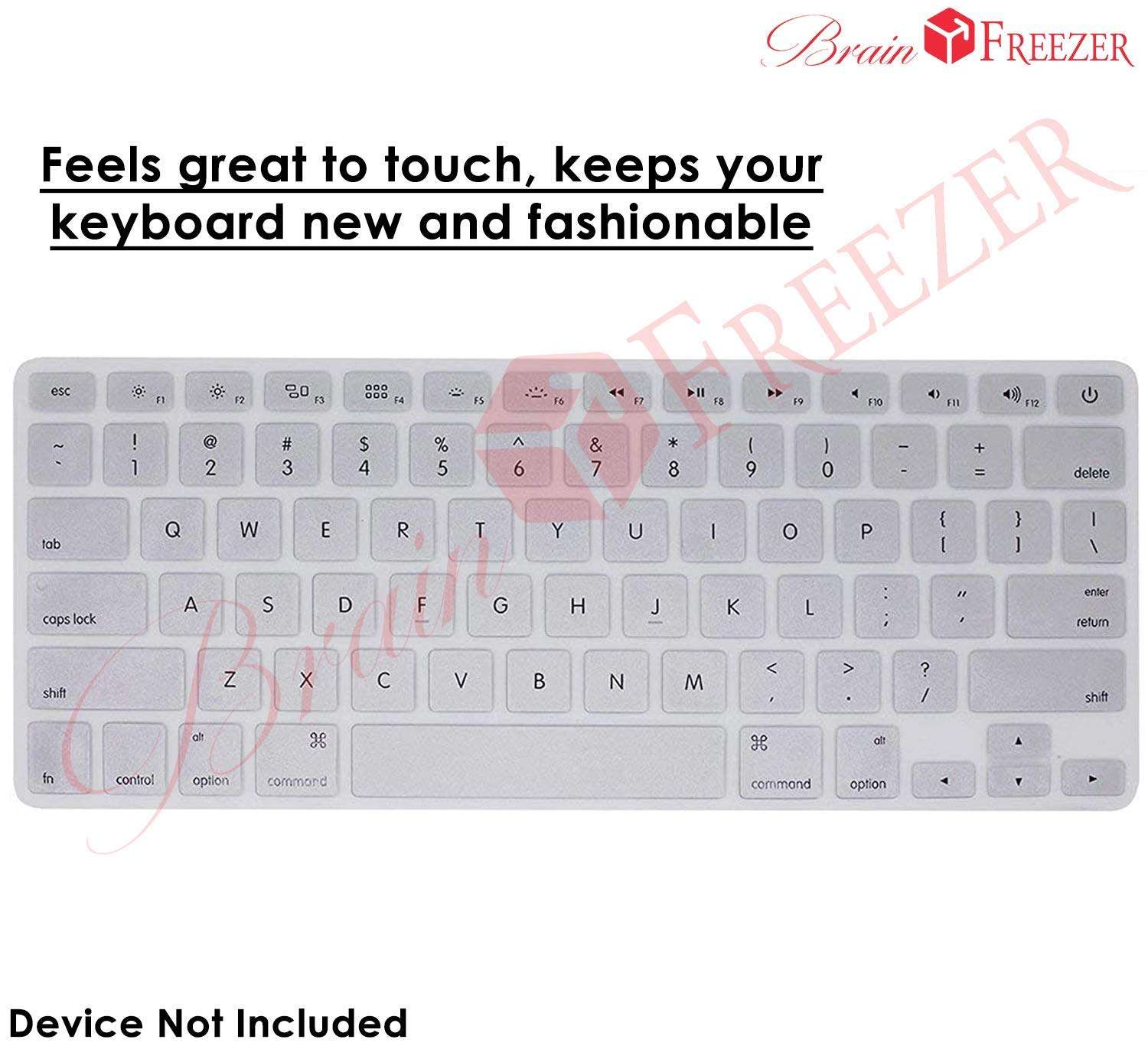 Brain Freezer Premium Ultra Thin Keyboard Cover Protector for MacBook Air 13" A2179, A2337 M1 Chip (Year 2020+) Silver 3