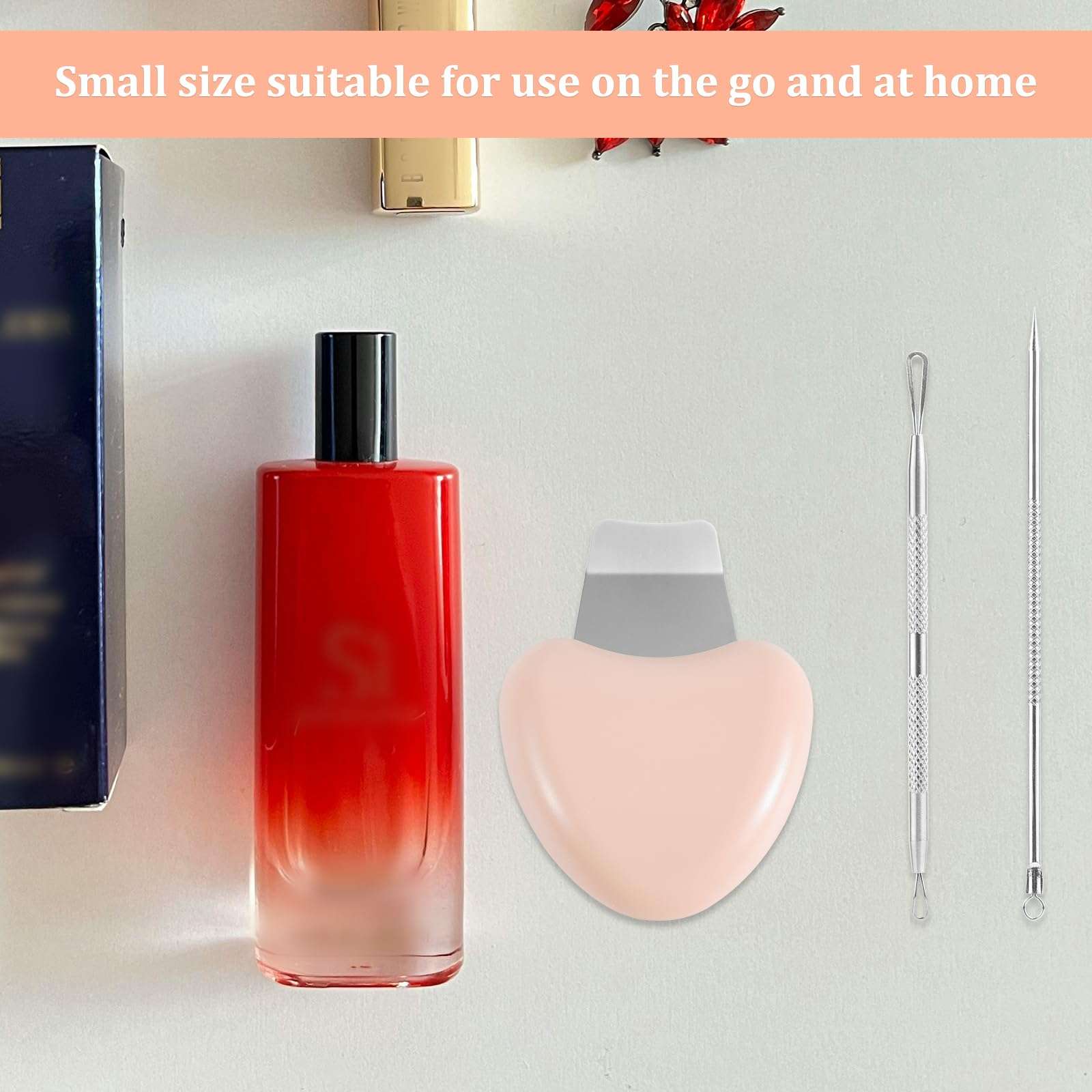Skin Scrubber Face Spatula, Blackhead Scraper Pimple Scraper Shovel Pore Cleaner Blackhead Remover Blackhead Eliminator Tools Acne Whitehead Comedones Extractor Included for Women Men 4
