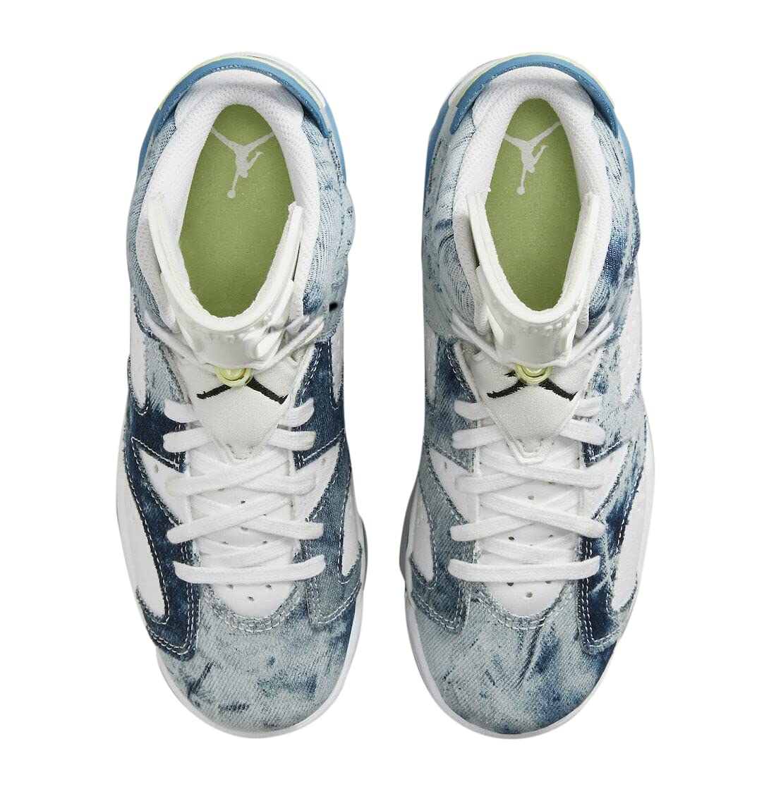Jordan Boy's Air 6 Retro (Big Kid) White/Dutch Blue/Citron Tint/Black 5.5 Big Kid M 4