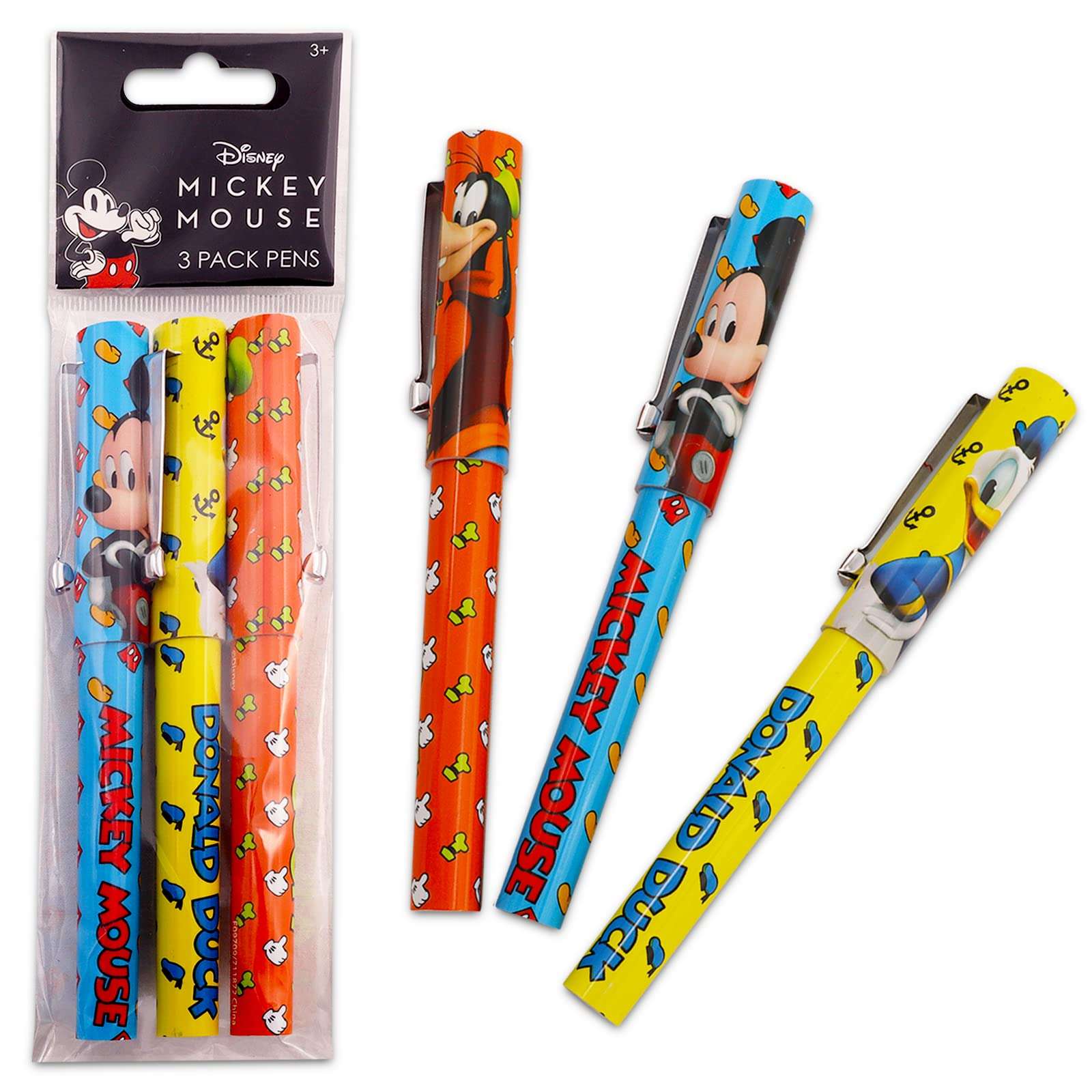 Disney Mickey Mouse Pen Set ~ Bundle Includes Three Mickey Ballpoint Pens, Pencil Toppers, and Stickers (Mickey Mouse Office Supplies) 4