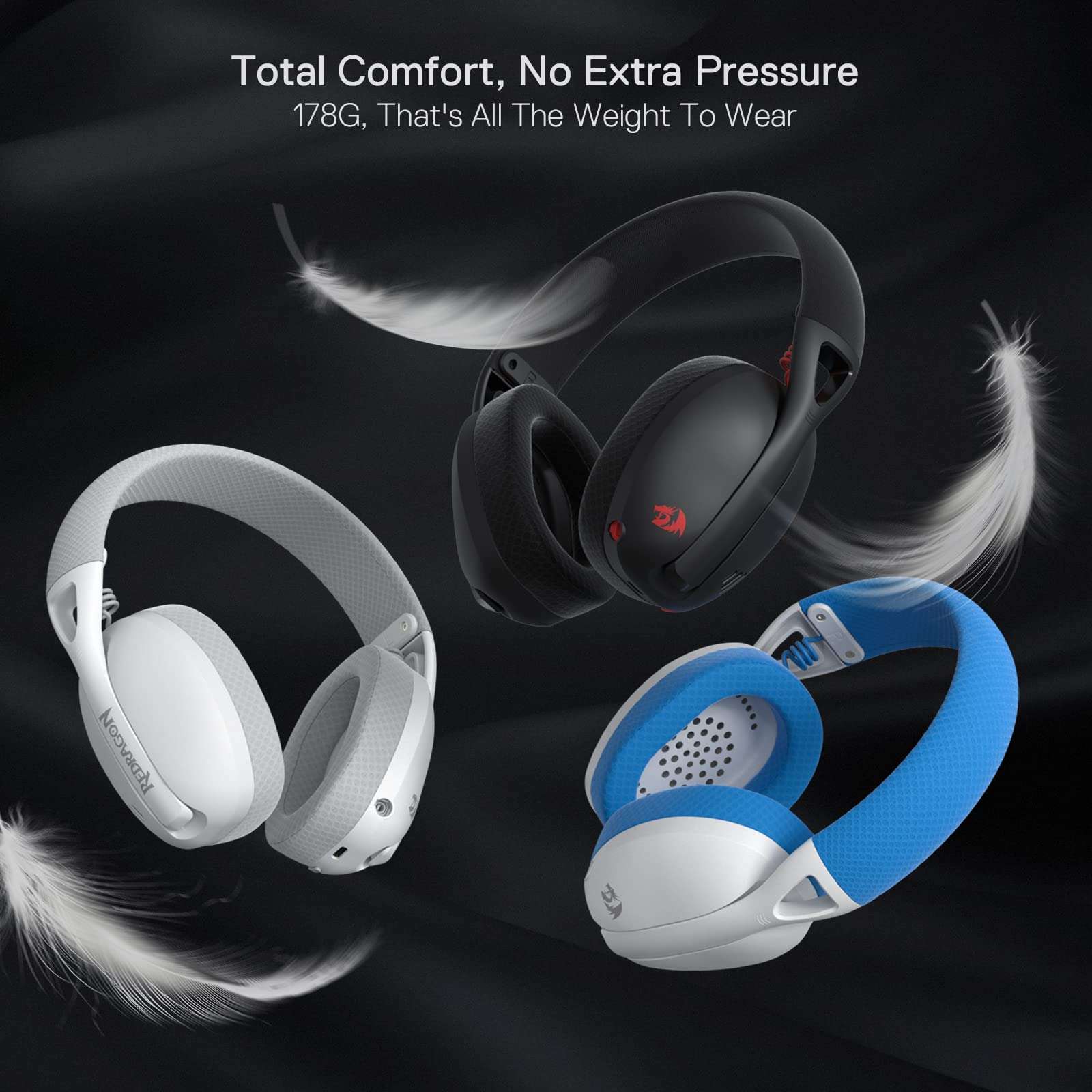 Redragon H848 Wireless Gaming Headset - Lightweight - 7.1 Surround Sound - 40MM Drivers - Detachable Microphone - Multi Platforms for PC, PS5/4/3, Switch, Mobile 6