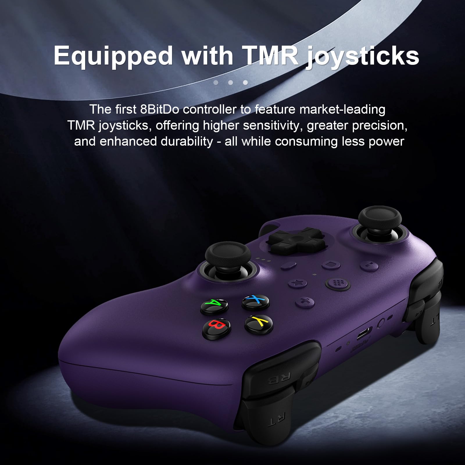 8BitDo Ultimate 2 Wireless Controller for Windows, Android, Steam Deck, TMR joysticks, 1000Hz Polling Rate, Tactile/Hall Triggers, Motion Control, Programmable Back Paddle Buttons&L4/R4 Bumpers,Purple 5
