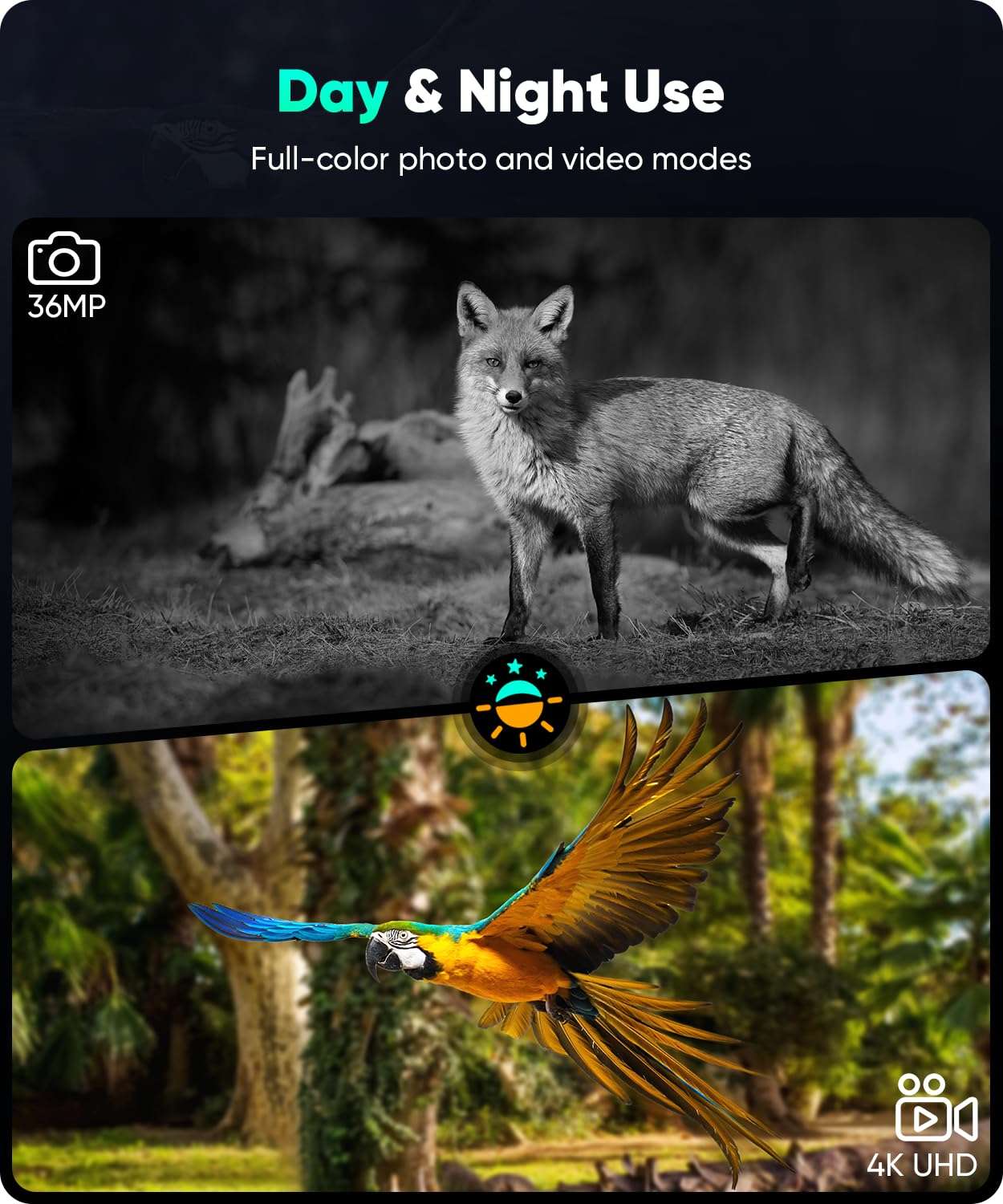 MoonFox Night Vision Goggles - 4K Night Vision Binoculars for Adults, 4.5'' HD Screen with 8X Digital Zoom, Includes 32GB TF Card to Save Photos and Videos, Ideal for Camping, Hunting & Security 5