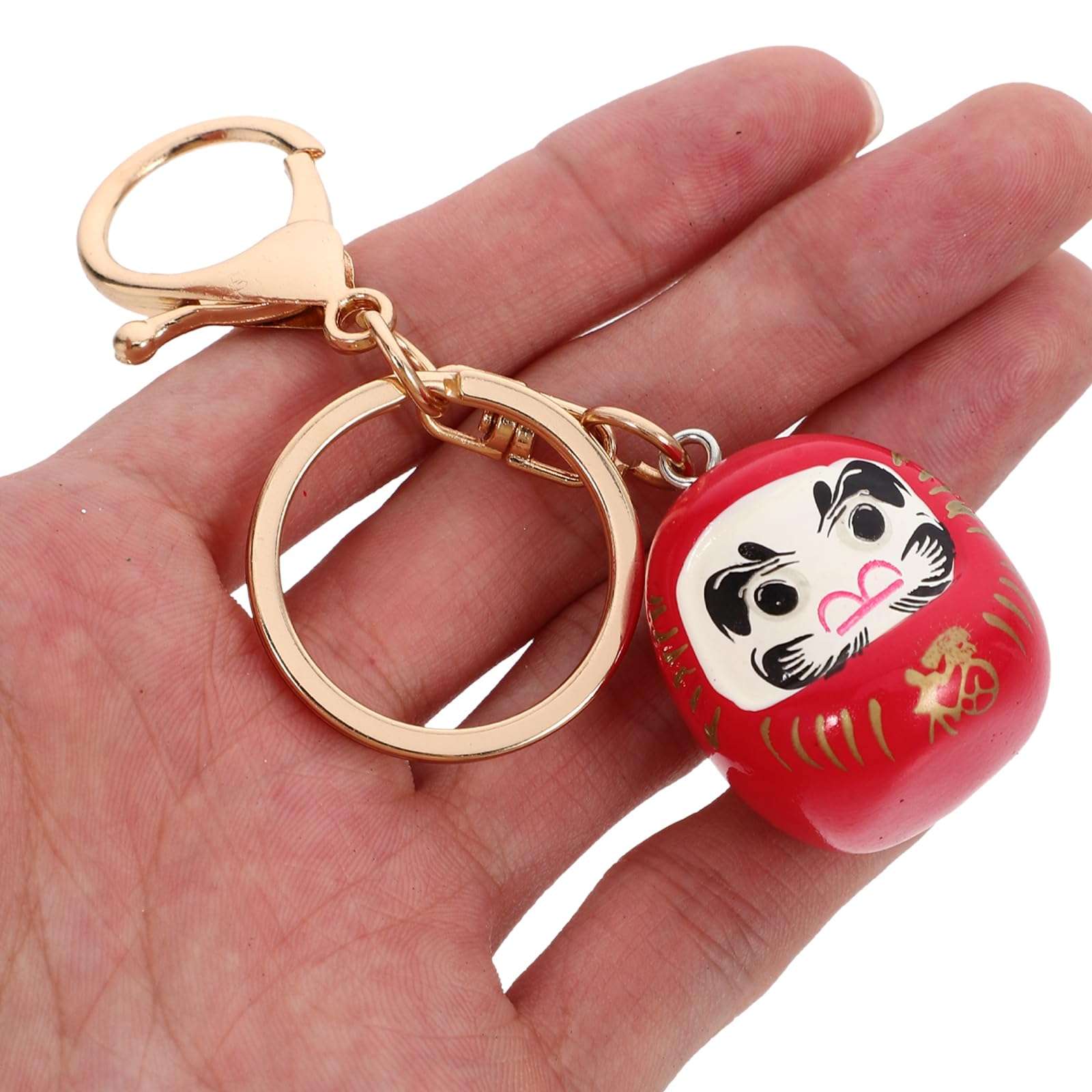 LIFKOME Fortune Daruma Doll Keychain, Japanese Daruma Pendant Feng Shui Lucky Pendanr Ornament Auspicious Charm Key Ring for Key Bag Purse Decoration 5