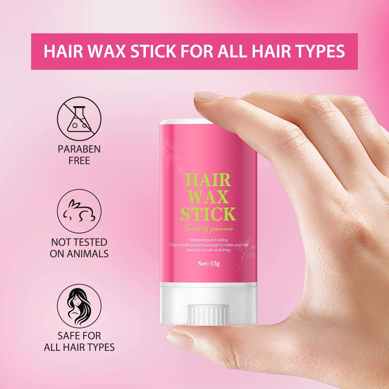 OUPEICHARM Hair Wax Stick for Women,Controls,Tame Flyaways,Smooths Hair,Strong Hold,Styling Wax Stick Hair 5
