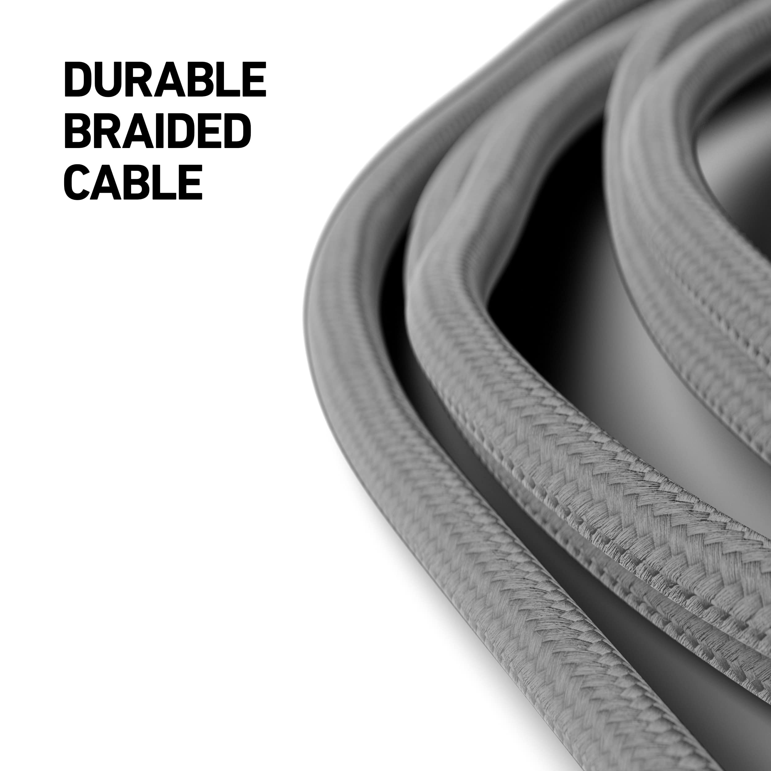 SCUF Braided USB-C Cable - Light Gray 6 feet / 2 Meters USB Type C Connection and Charging for Xbox Controllers, PS5 Controllers, and Smart Phones - Xbox Series X; 4