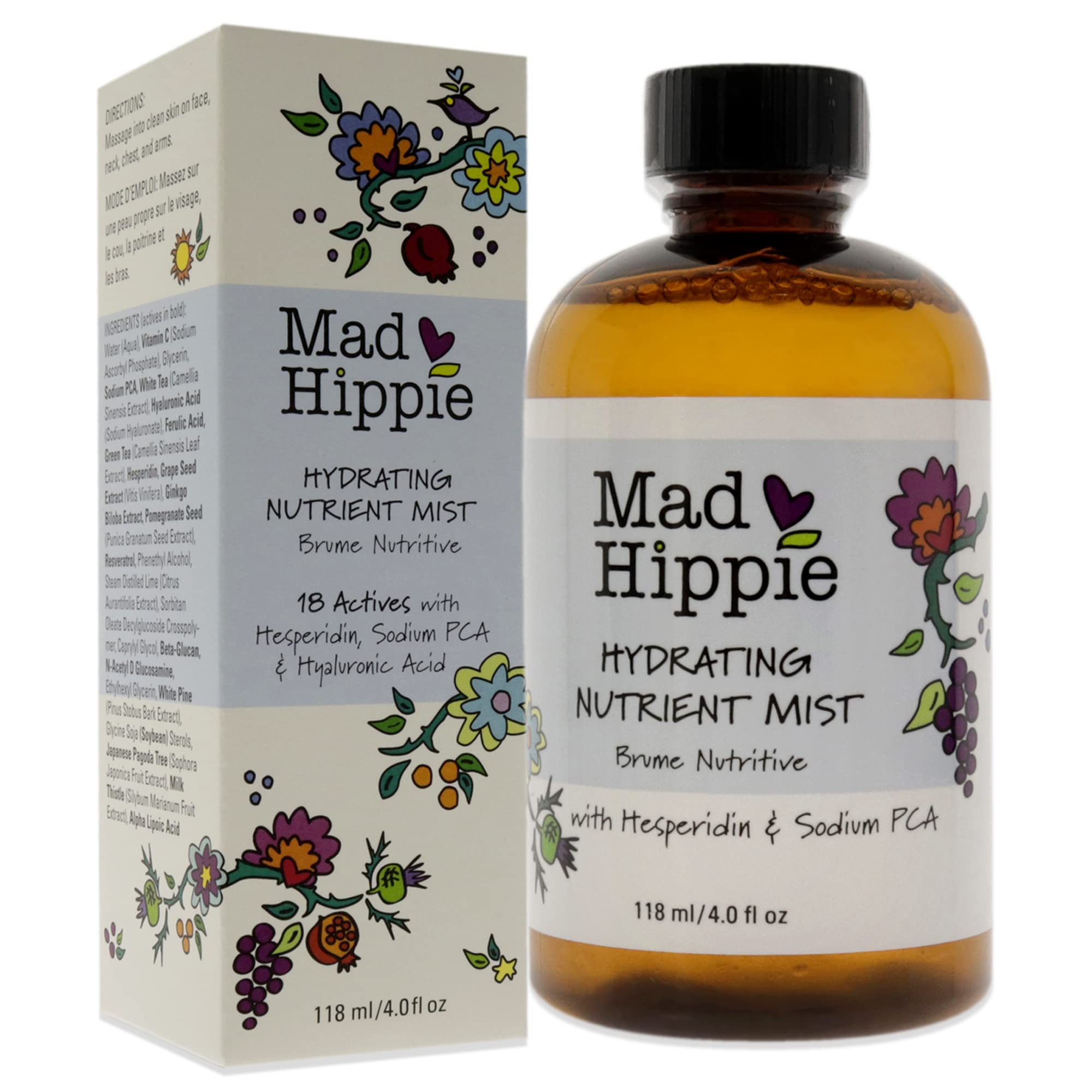 Mad Hippie Vitamin C Toning Mist – Skin-Brightening Toner for Face, Vitamin C Facial Mist Hydrating Spray, 4 Oz + Skin Care Pillow Pack (Pack of 2) 4