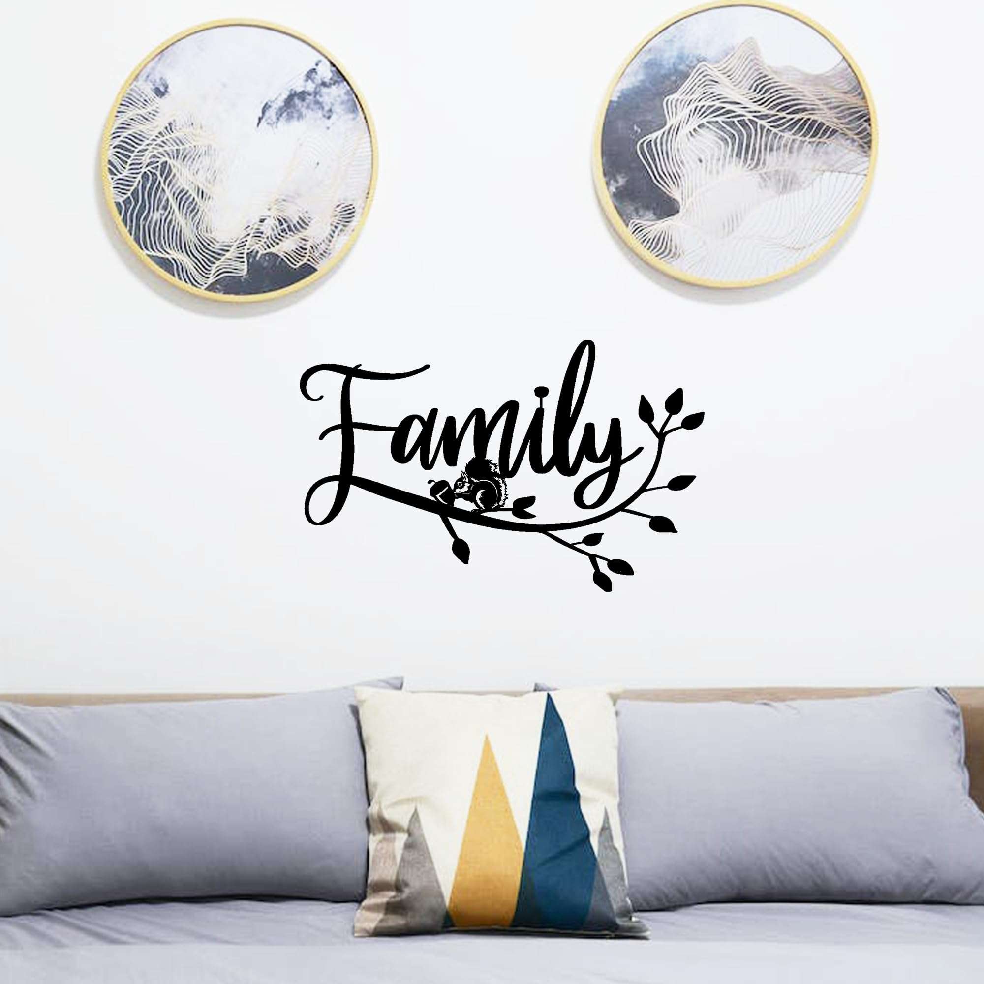 MOMOBO Decoration Wall Art Home Decor - Family Tree Hanging Appearance Wall Decor Metal Hanging Family Decor Metal Flower Wall Decor Wall Art for Bedroom Living Room Home Wall,Black(12 inch) 3