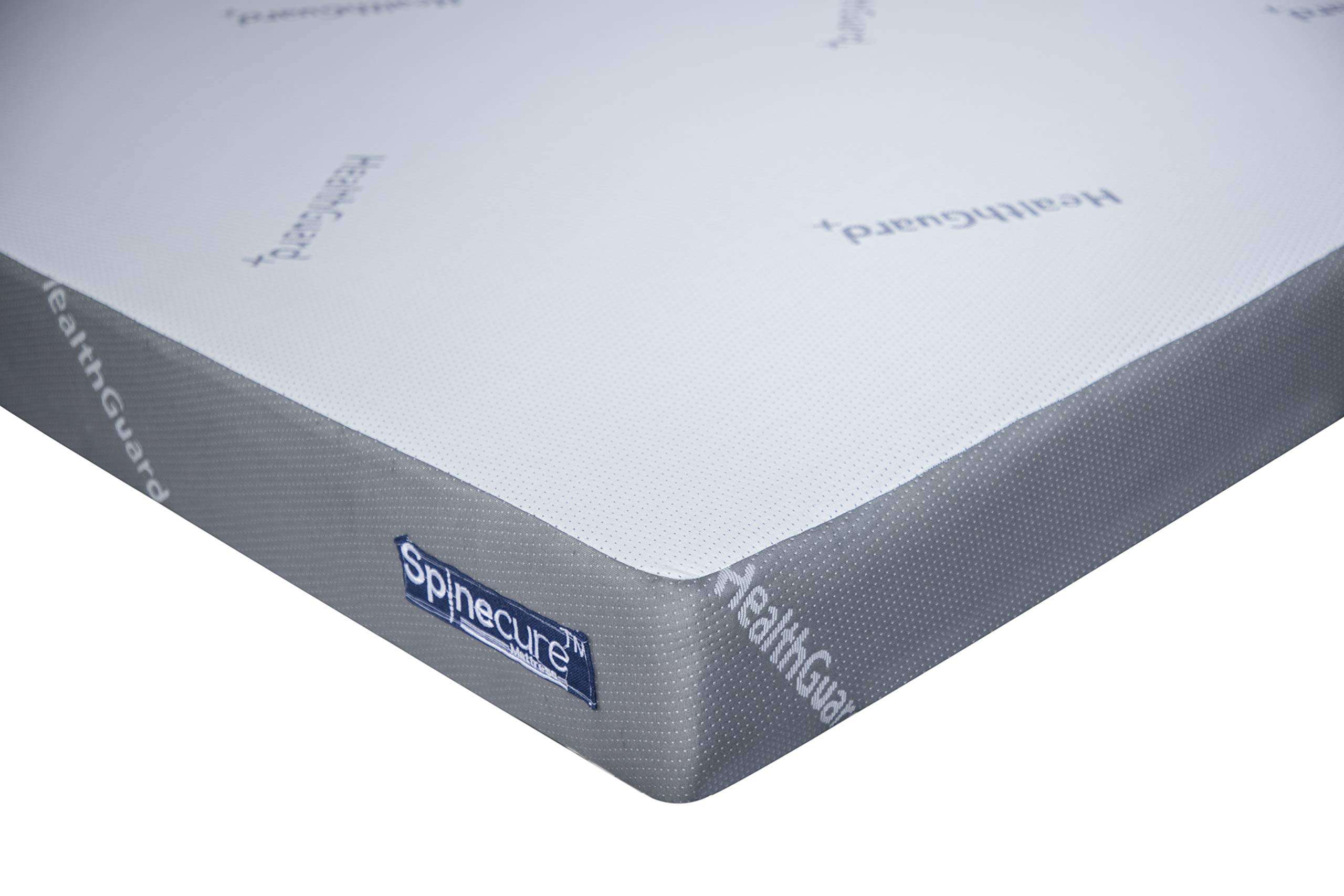 Spinecure Spine-Opedic Health Guard with Certified Anti-Bacterial Jacquard Orthopedic Mattress (72 x 30 x 5 Inches, Single Size) and Waterproof Mattress Protector, White 2