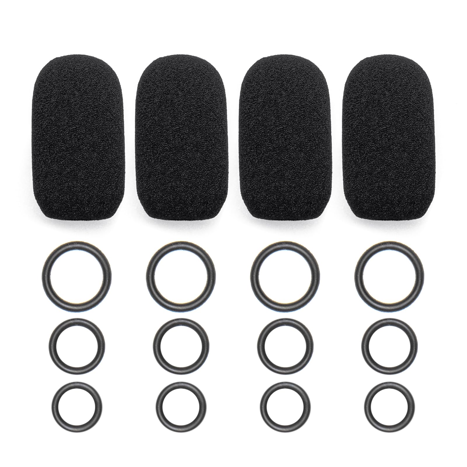 Voarmaks 4-Pack Mic Foam Covers Compatible with Audeze LCD GX, Maxwell Gaming Headset, Audeze Penrose, Penrose X, Mobius, HyperX Cloud Orbit S Gaming Headsets + 12 O-Rings in 3 Sizes 6