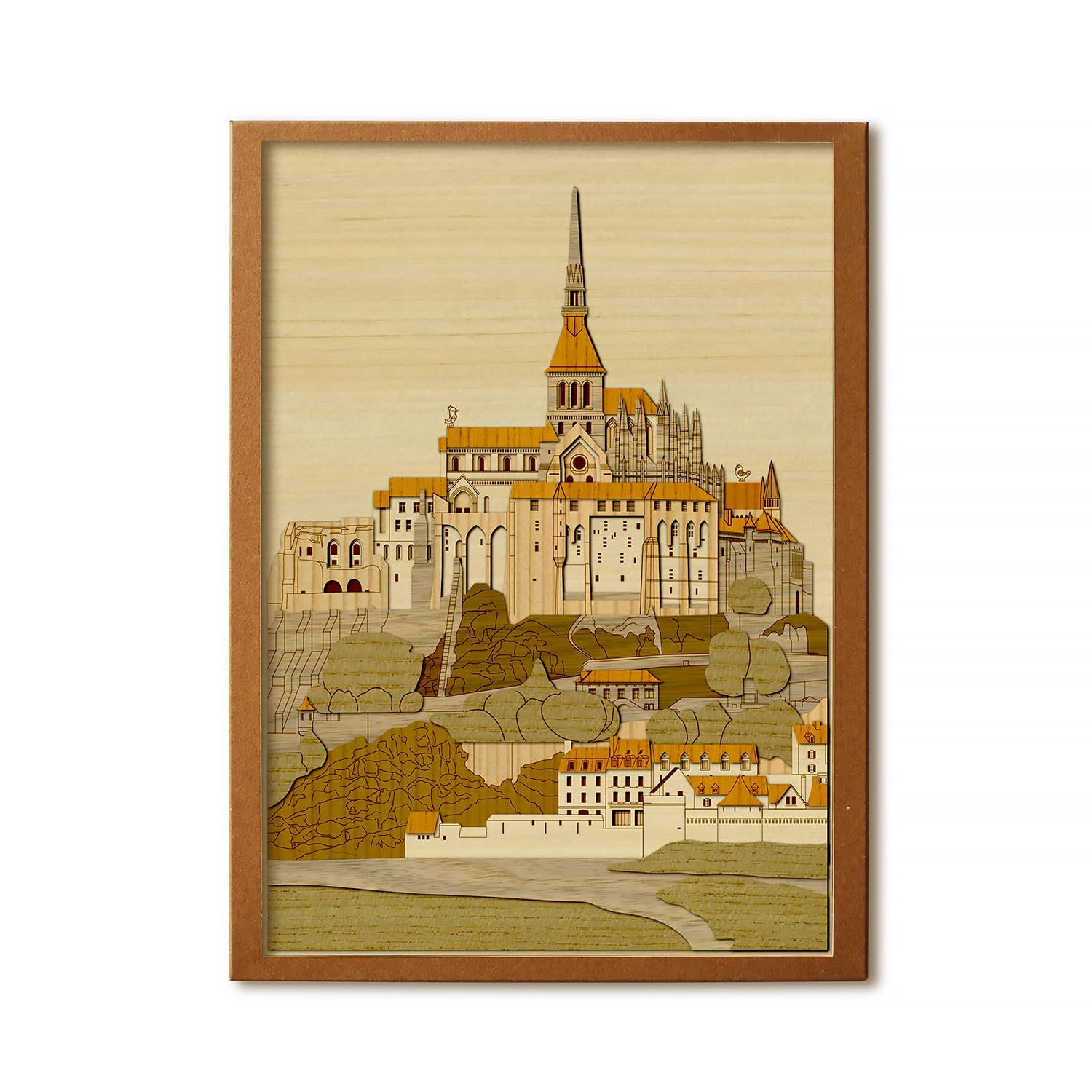 KINOWA Wooden Art Kit Kiharie Mont Saint-Michel Made in Japan
