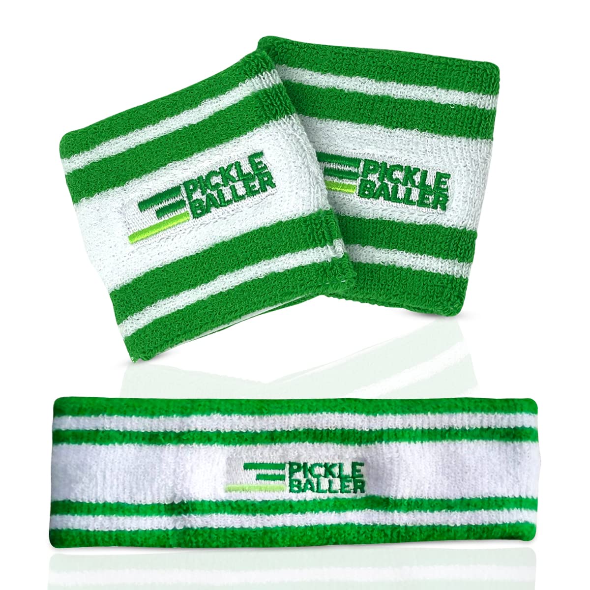 Super Fly Goods Sweatbands Pickleball Golf Tennis 1 Headband 2 Sweat Bands in Set Great Gift or for Your Sports or Team (Pickleball Head & Wristband Set) 1