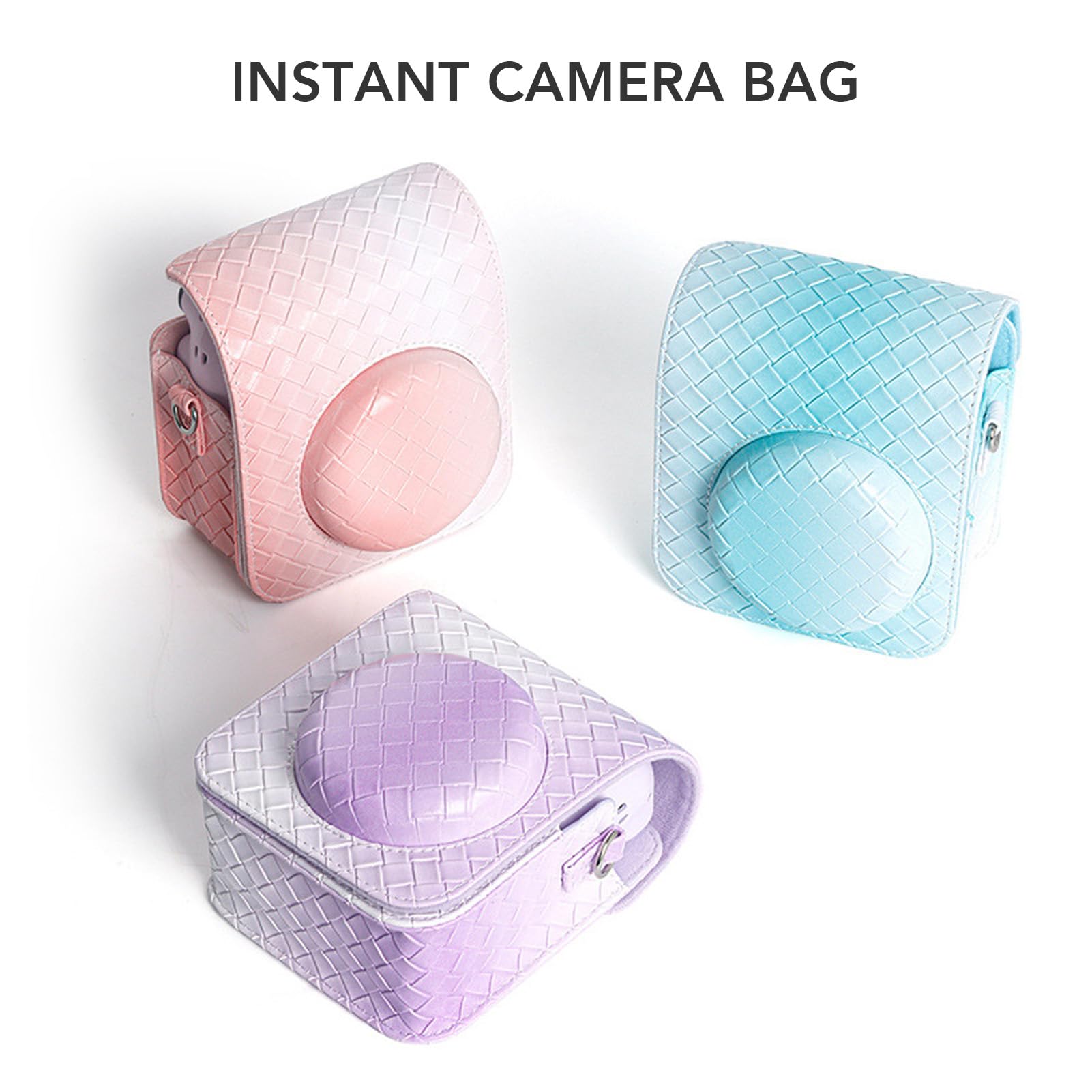 Yoidesu Protective Case for Fujifilm Instax Mini 12, Soft PU Leather Rain Proof Portable Camera Cover Bag with Detachable Adjustable Shoulder Strap, Great Birthday Gift (Blue) 5