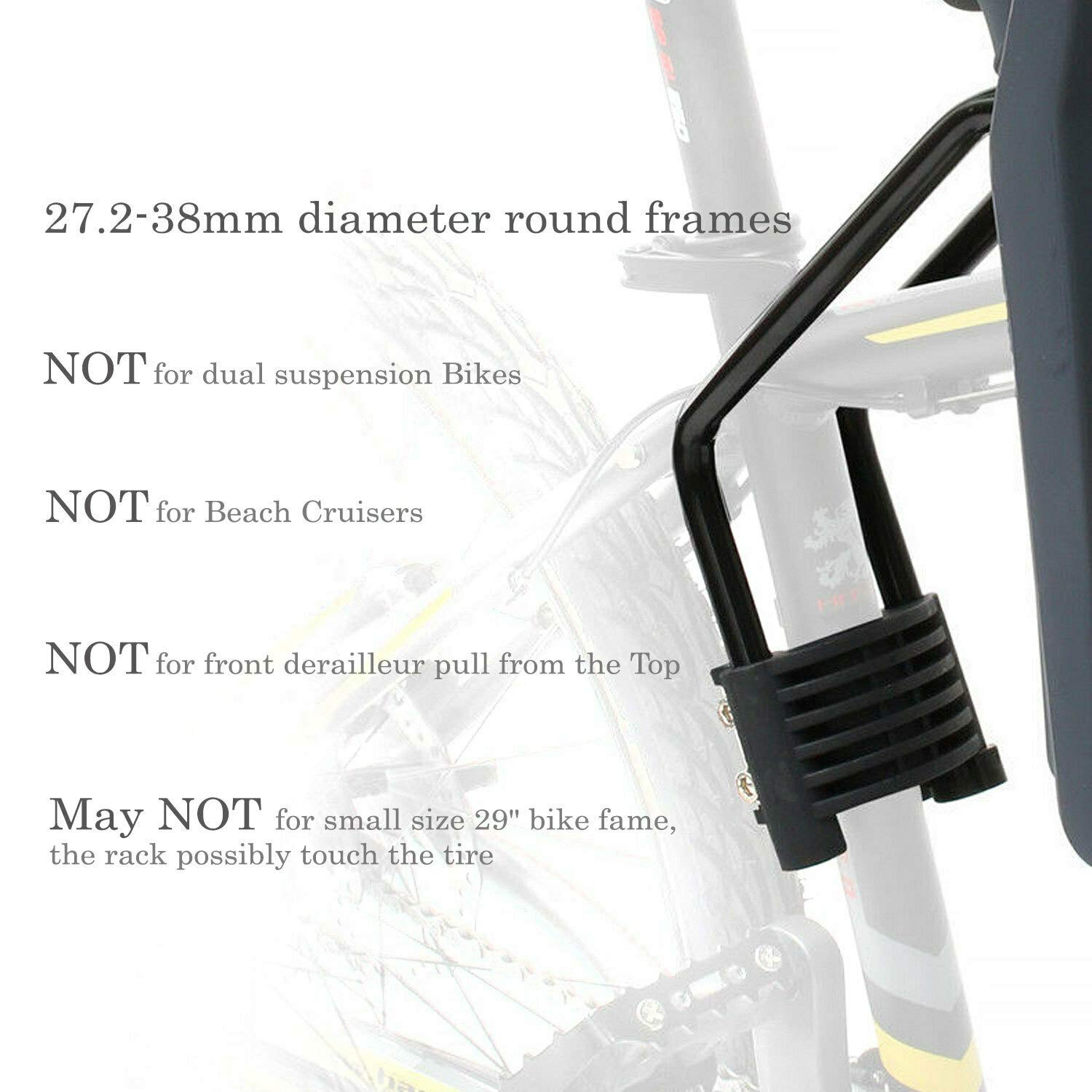 Bicycle Seat for - Kids Child Children Infant Toddler - Front Mount Baby Carrier Seat Bike Carrier USA Safety Standard with Handrail - Great for Adult Bike Attachment 6