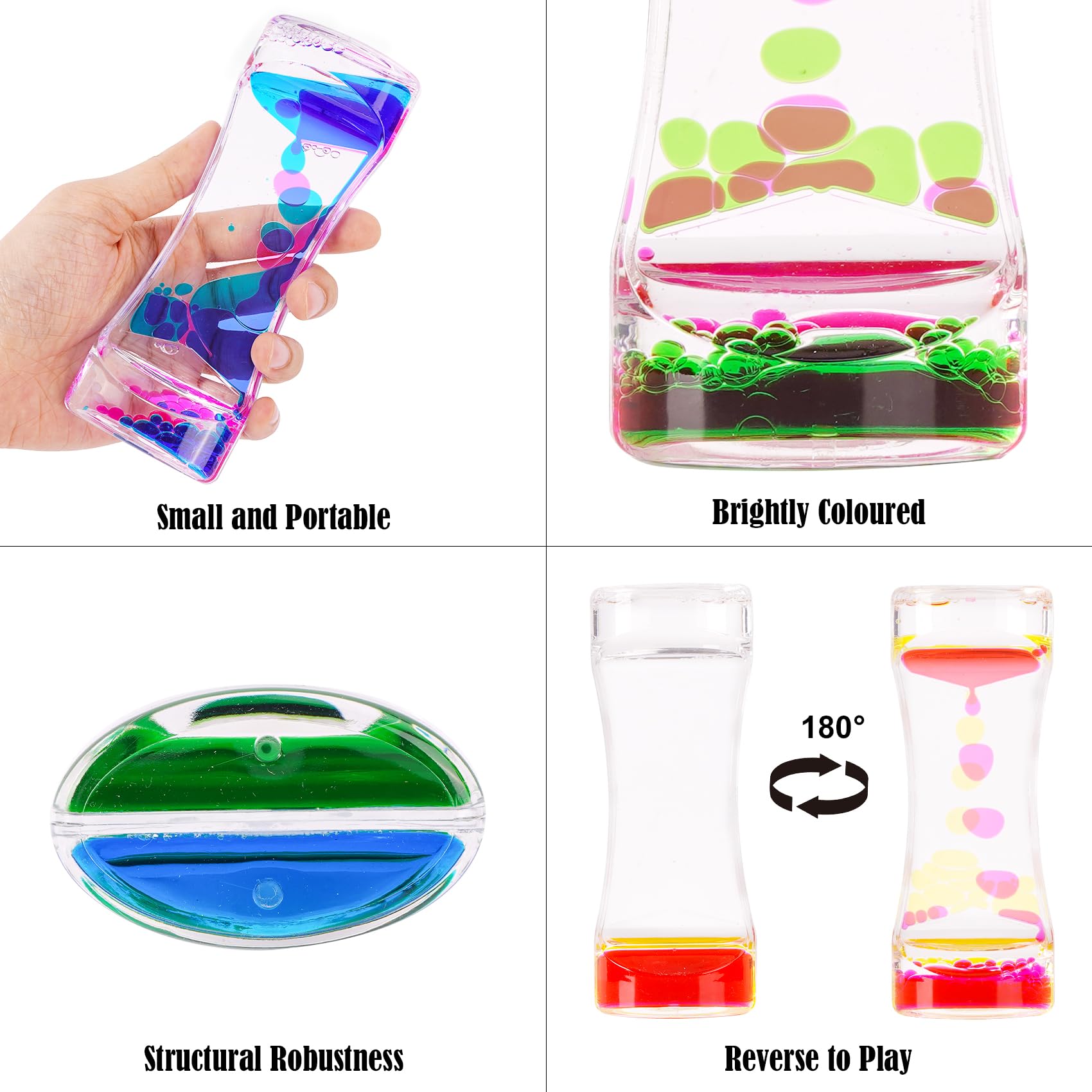 LULUFUN Liquid Motion Timer Bubbler, Sensory Toy for Visual Relaxation, Desk Toy, Gifts for Adults and Children (A) 6