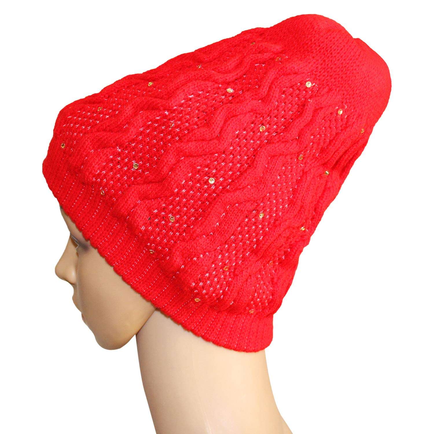 HAUTEMODA Solid Woollen Winter Cap (Red) 4