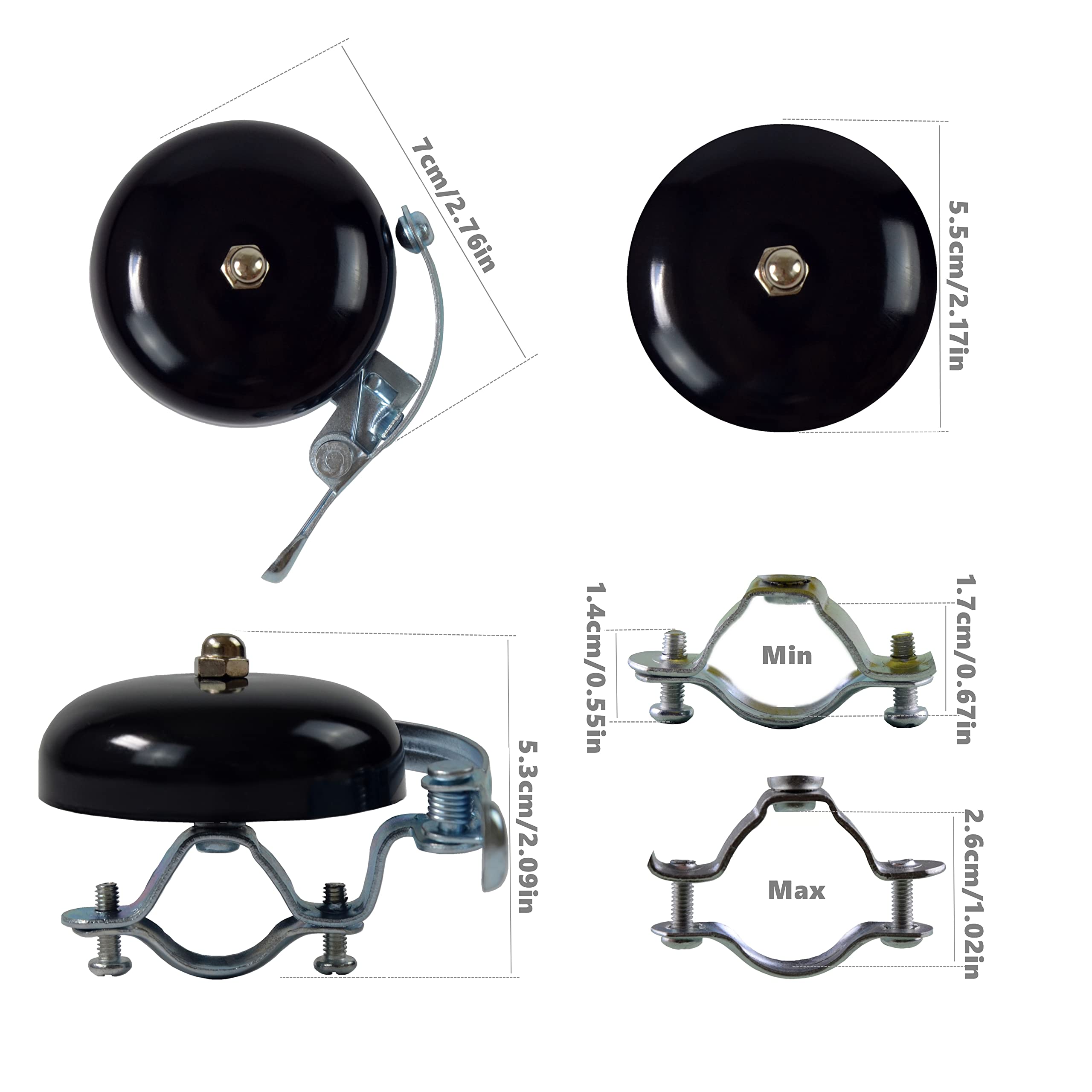 Yunshan Classic Bell, Loud Crisp Clear Sound Bicycle Accessories for Adults Youths, Stylish Horn for Road and Mountain Bike (Blue) 5