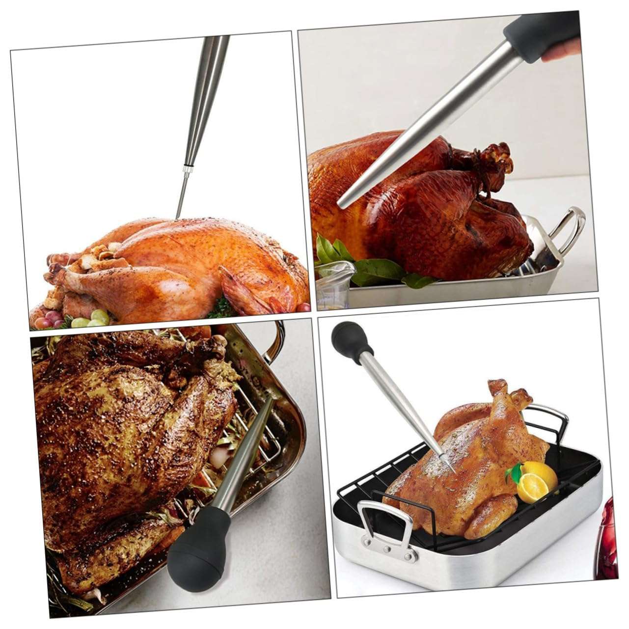 VINTORKY Innovative Kitchen Gadget Turkey Injector Marinade Injector for Meat Oil Suction Pump Easy to Use 5