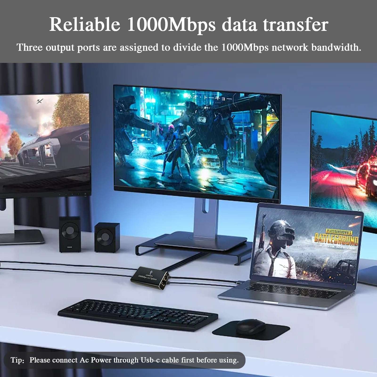 ZDQCB Ethernet Splitter 1 to 3, RJ45 Splitter Adapter Lan Network Internet Splitter 1 to 3, Ethernet Cable Splitter High Speed Internet&Ethernet Switch for Cat5 Cat5e Cat6 Cat 7 Cable(1 to 3 1000Mbps) 3