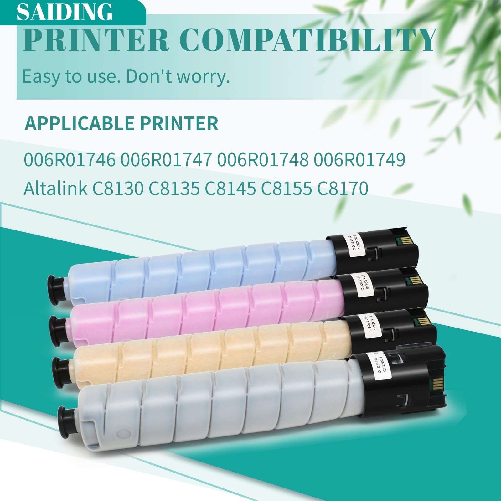 High Capacity Xerox Altalink C8130 C8135 C8145 C8155 C8170 Toner Cartridge Printers Replacement for 006R01746 Black 006R01747 Cyan 006R01748 Magenta 006R01749 Yellow 4-Pack 3