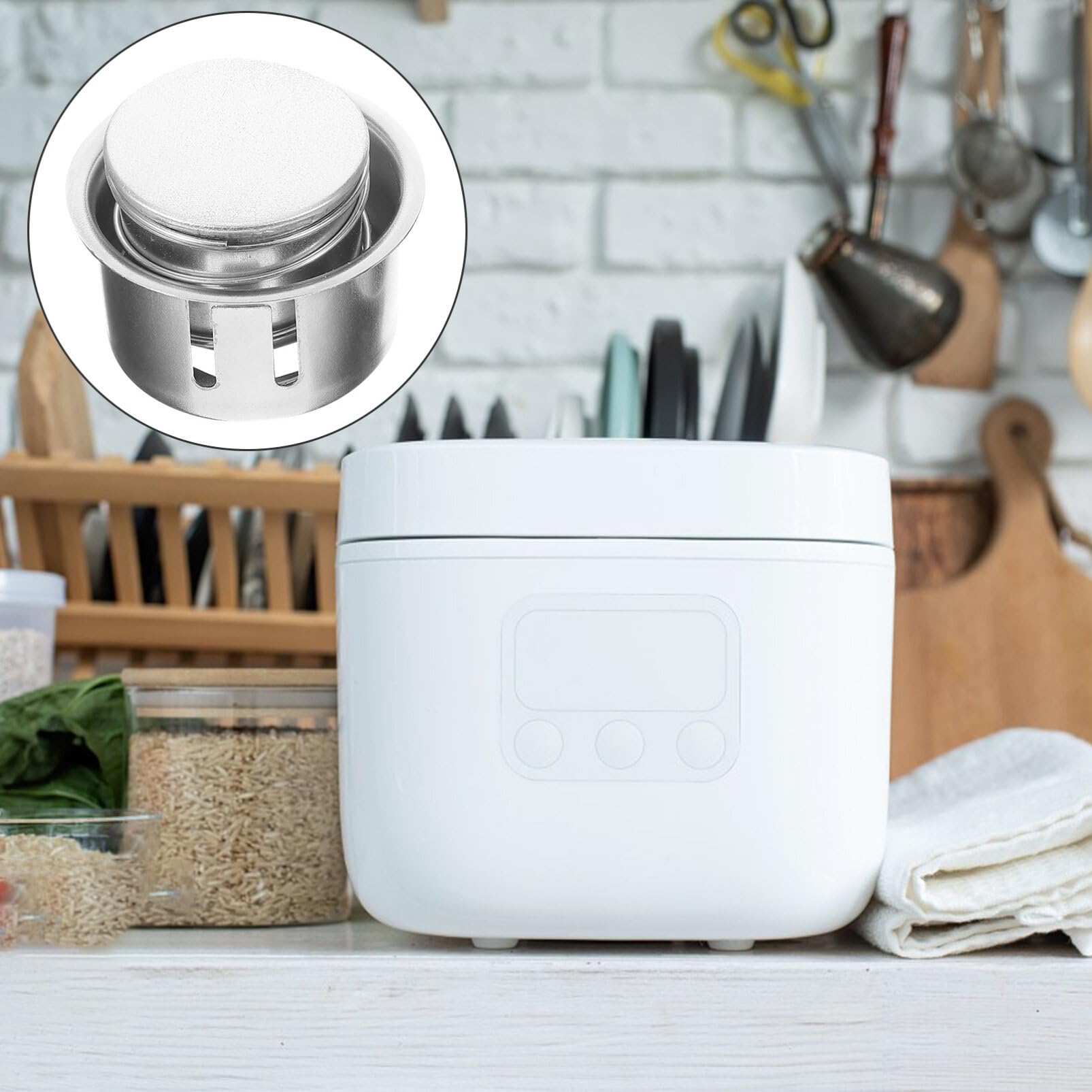SOLUSTRE Rice Cooker Sensor Rice Cooker Temperature Sensor Round Magnetic Center Thermostat Sensor, 2pcs Electric Rice Cooker Limiter Sensor Rice Cooker Repairing Parts Accessories 4