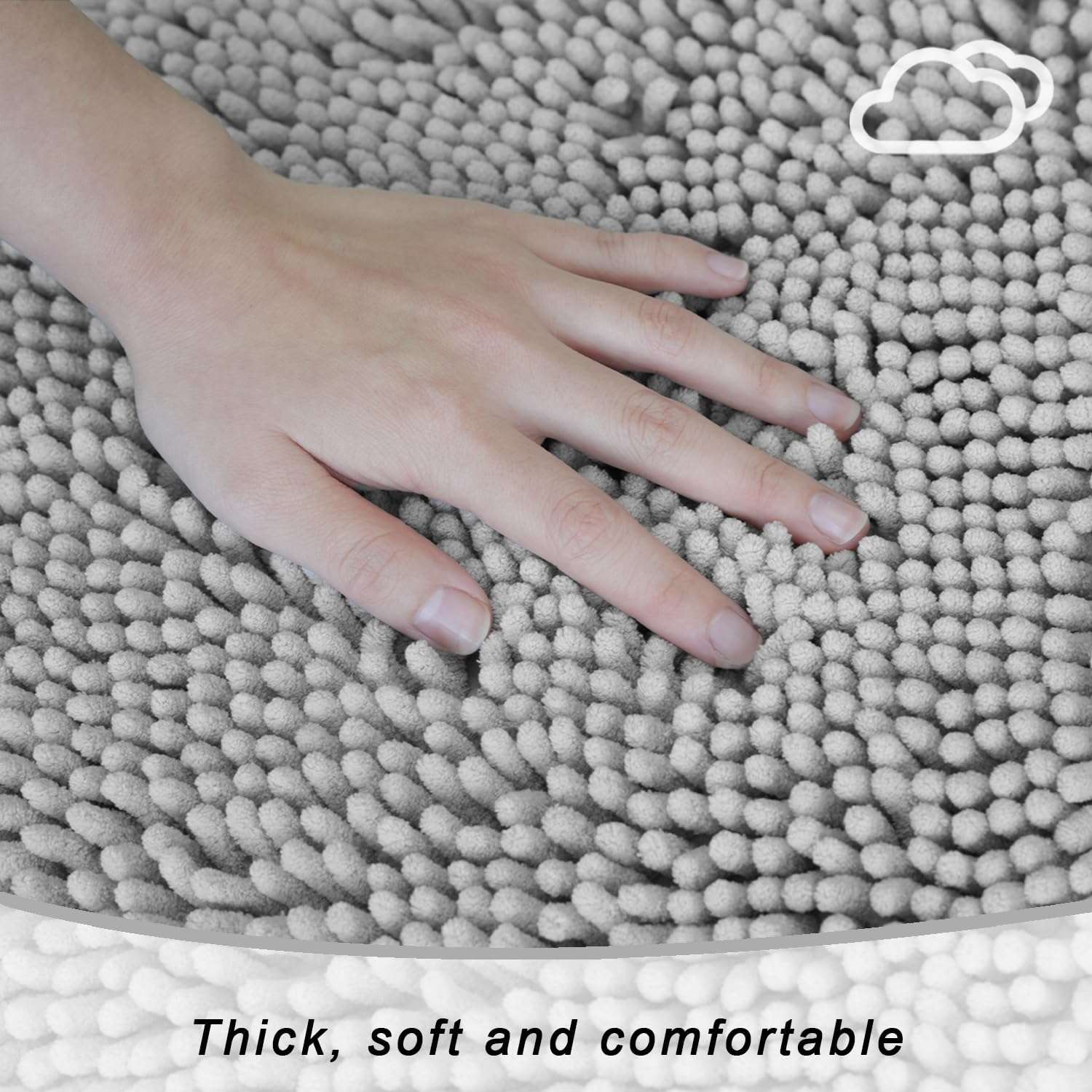 BOANKODU Bathroom Rugs Sets 5 Piece, Super Soft Absorbent Bath mat Set. 3