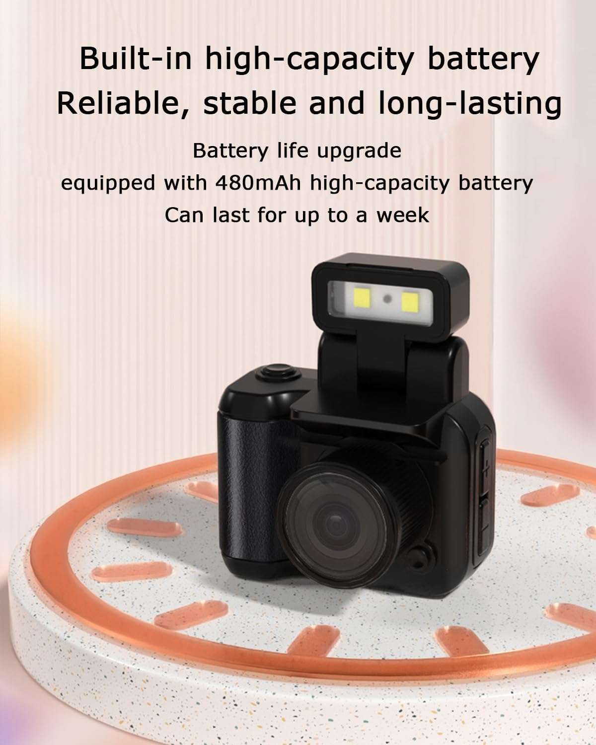 Retroscope Mini Camera, Mini Retro Camera, 1.44In Screen 1080P HD Mini Digital Camera, 1080p Video, 90° Flip Flash, 6 Filters, 0 Second Interval Recording (No Memory Card,Black) 6