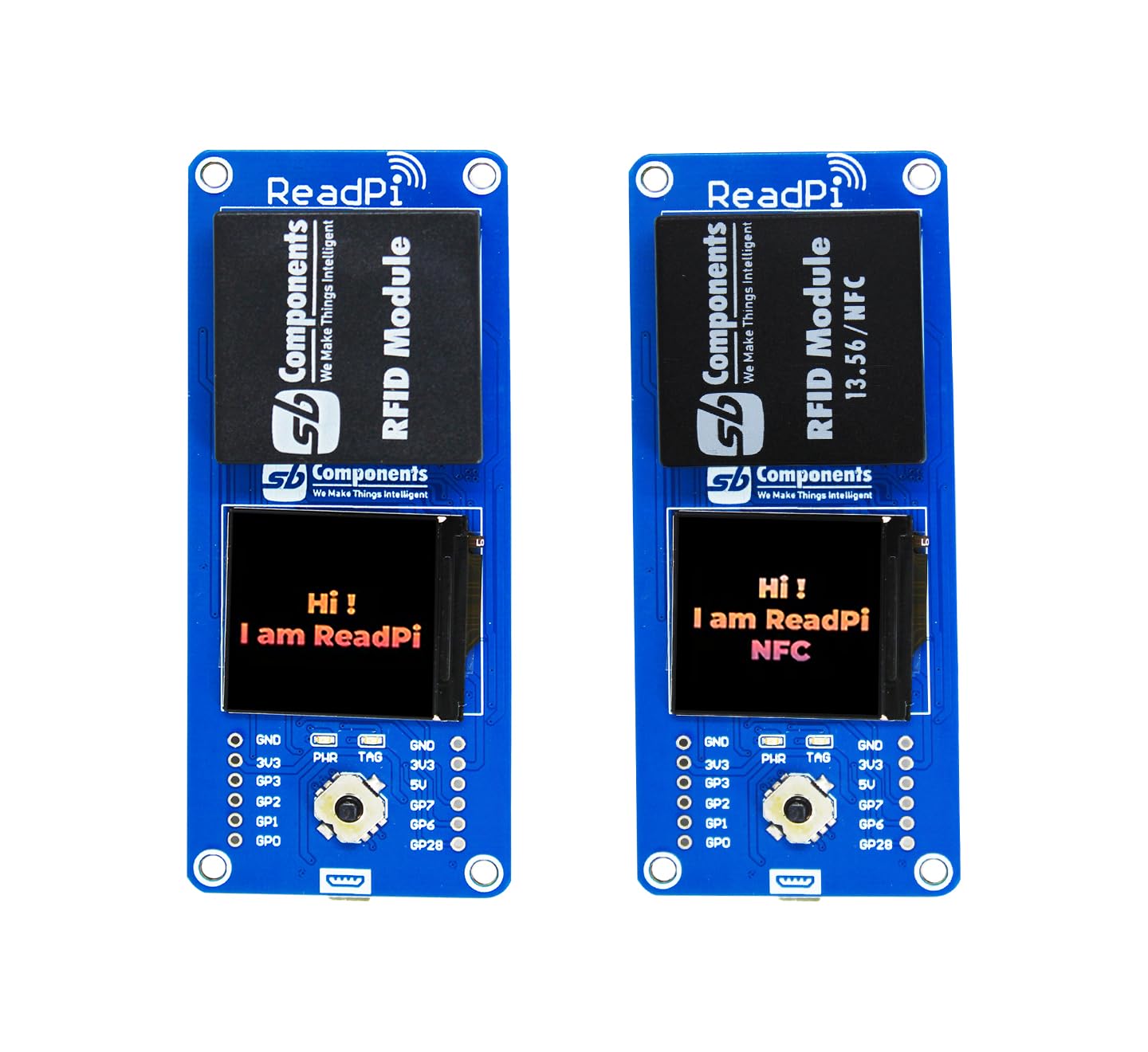 ReadPi - RFID/NFC Reader Powered with Raspberry Pi Pico W and ESP32 for RFID125KHz / NFC 13.56 MHz Radio Frequency Identification Module with 1.32” Display, RF IC Card Reader Sensor Module
