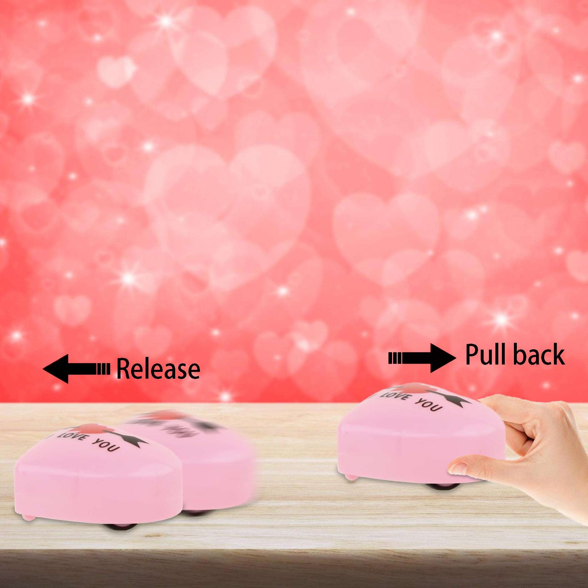 Small Pull Back Toy Cars Set,Mini Racing Vehicles for Holiday Birthday Party Favors,Goodie Bag Stuffers,Classroom Prizes,Bulk Toys for Kids,Girls,Boys(Valentine Day Heart Shape I Love You Gift)12 Pack 4