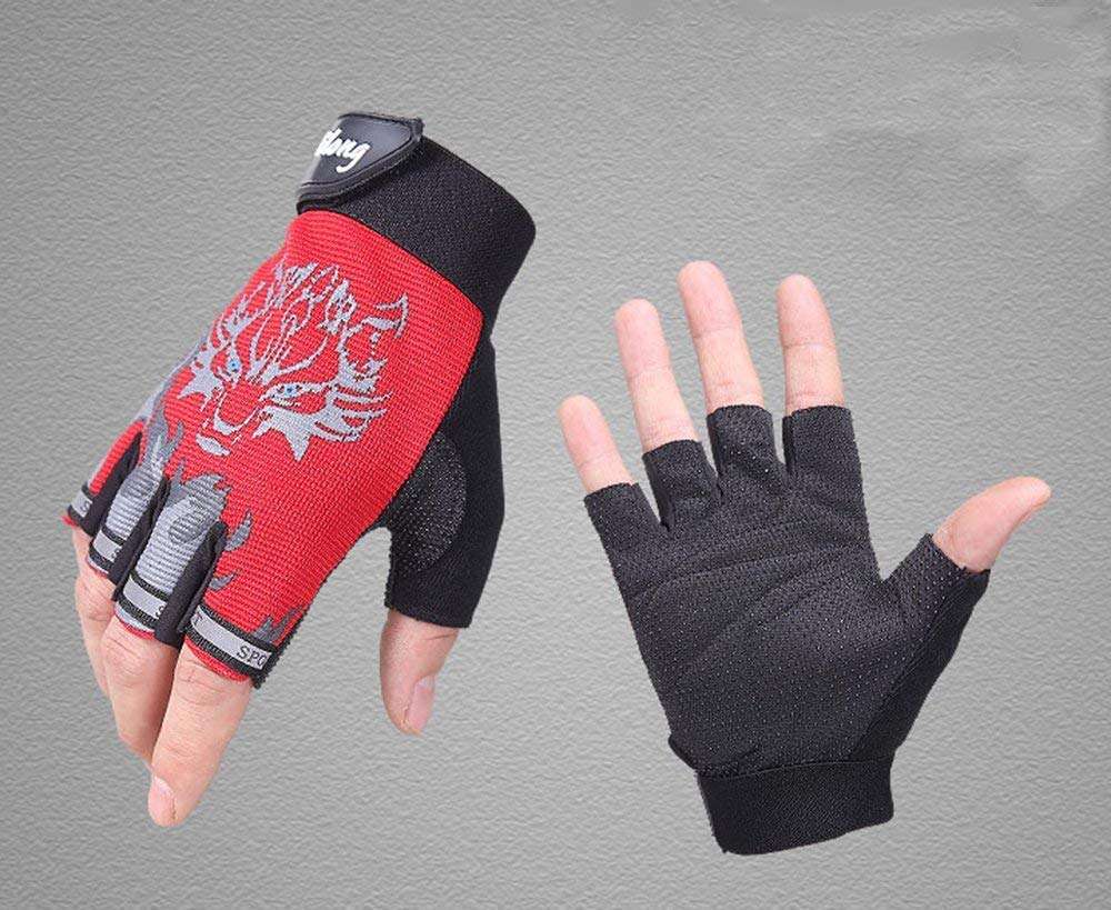 Kids Cycling Fingerless Gloves Boys Girls Half Finger Riding Gloves Outdoor Sport Mittens Child Shockproof Non-Slip Gel Gloves for Motorcycle Bike Camping Hiking Climbing Fitness UV Protection Gloves 5