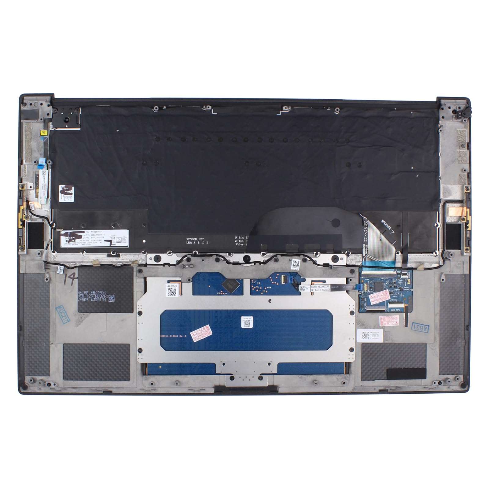 ApplianPar Black Upper Case Palmrest Cover with Backlit Keyboard and Touchpad CYJV4 for Dell XPS 15 9520 9530 6