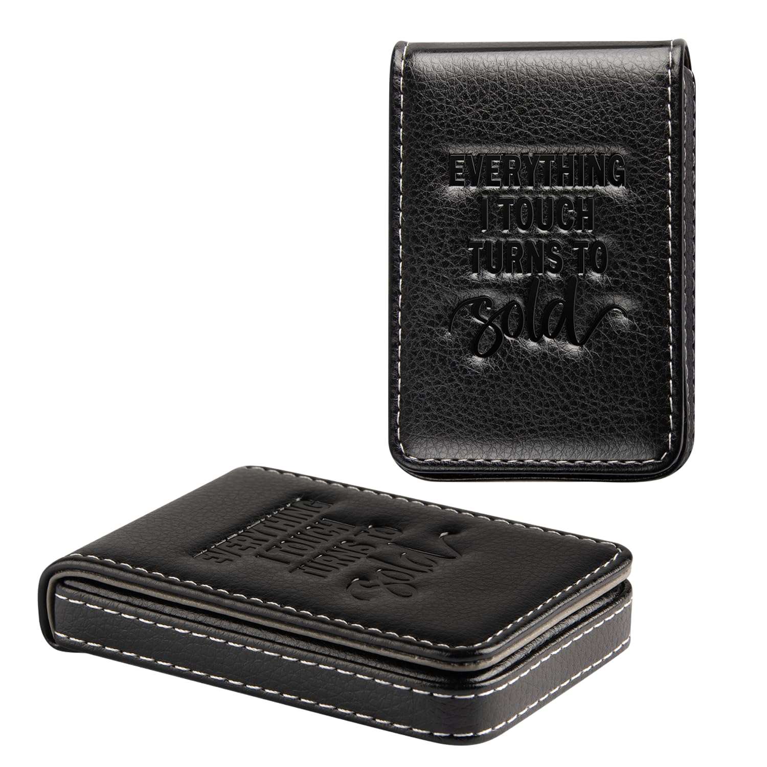 Realtor Gift, Business Card Holder Realtor Gifts for Women Closing Gifts for Realtors, Gifts for Real Estate Agents, Everything I Touch Turns to Sold Name Cards Holder Wallet with Magnetic Shut 4