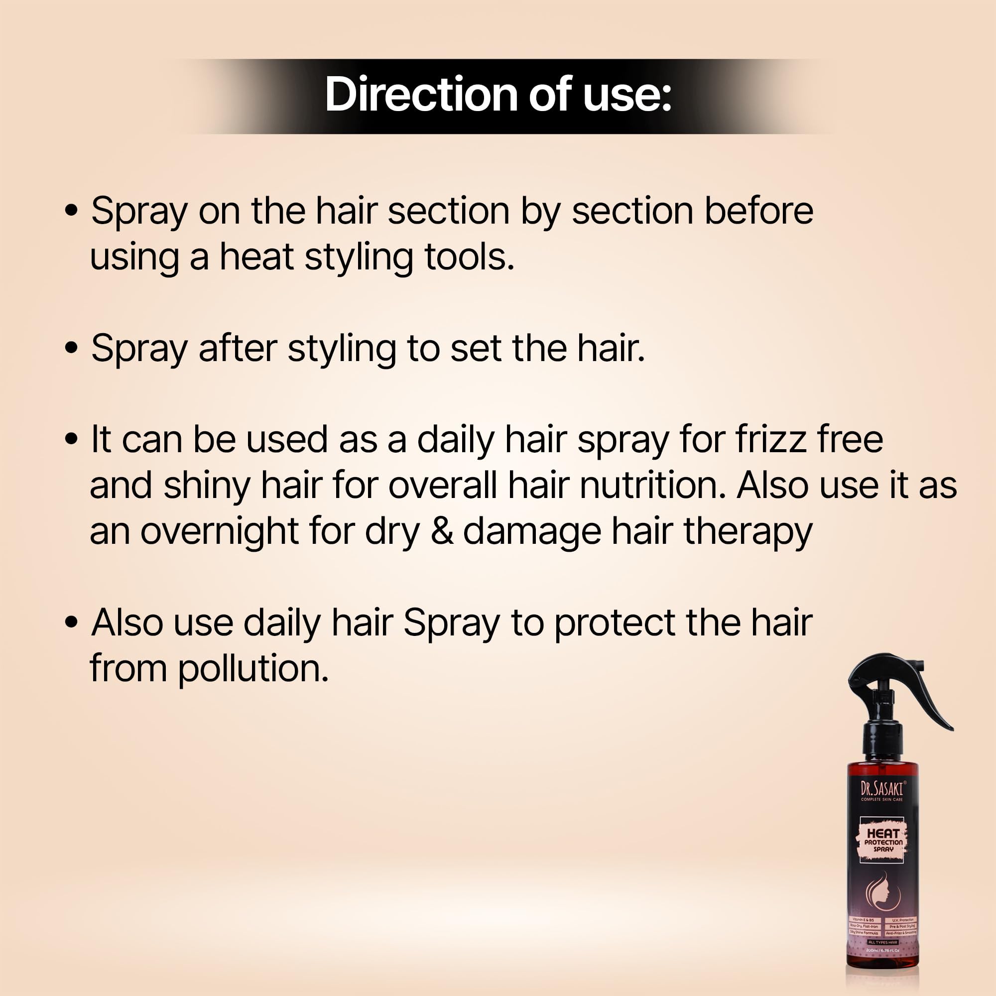 Dr.Sasaki Complete Skin Care Hair Protection Spray, Pack of 2, 400ml 6