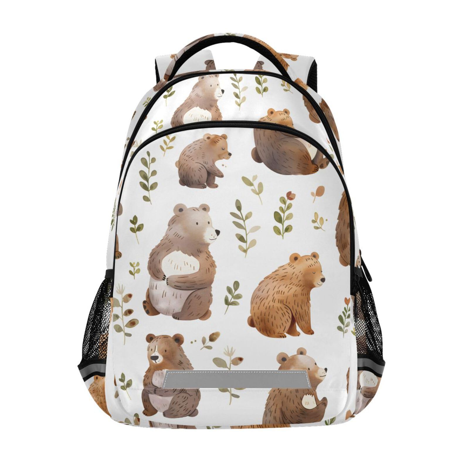 Backpack for Students Boys Girls Bear Leaves School Bag Travel Daypack Rucksack 1
