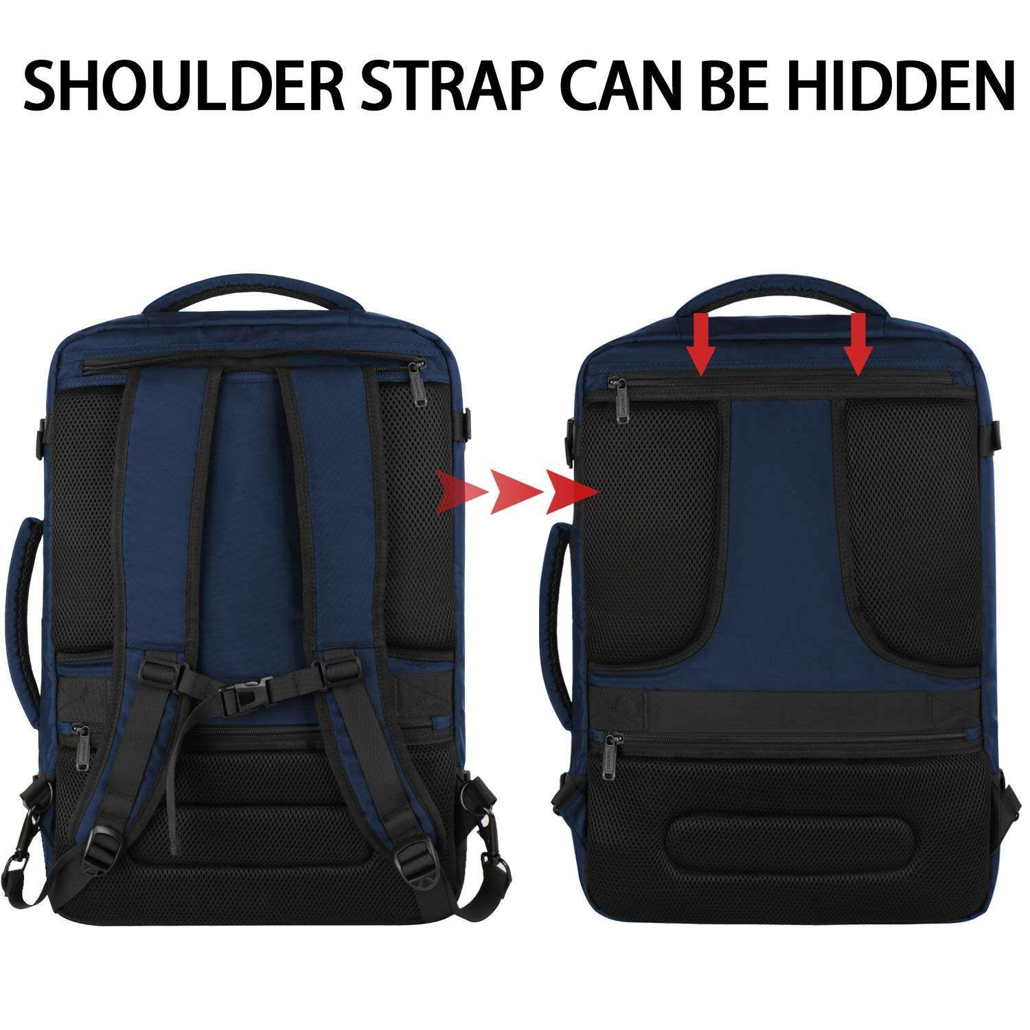 40L Travel Backpack, Flight Approved Weekender Carry on Backpack Hand Luggage,Expandable Extra Large Business Backpack for Men and Women,Durable Anti-Theft Suitcase Backpack for Airplane, Blue 5