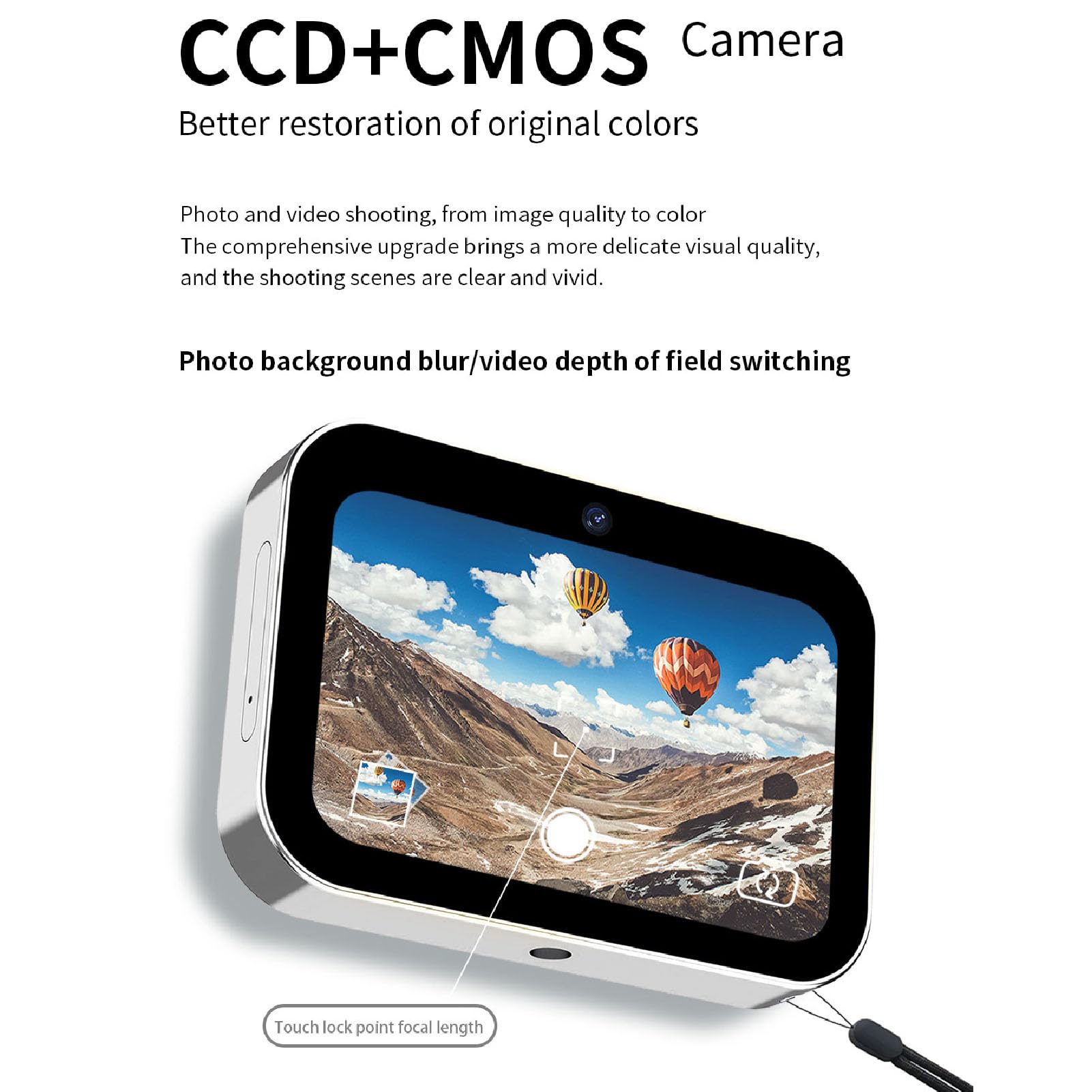64MP 4K Digital Camera, D6 3in Digital Point and Shoot Camera for Photography and Video, Built in Flash, Music Player, Voice Recorder, Alarm Clock, OTG Connection 4