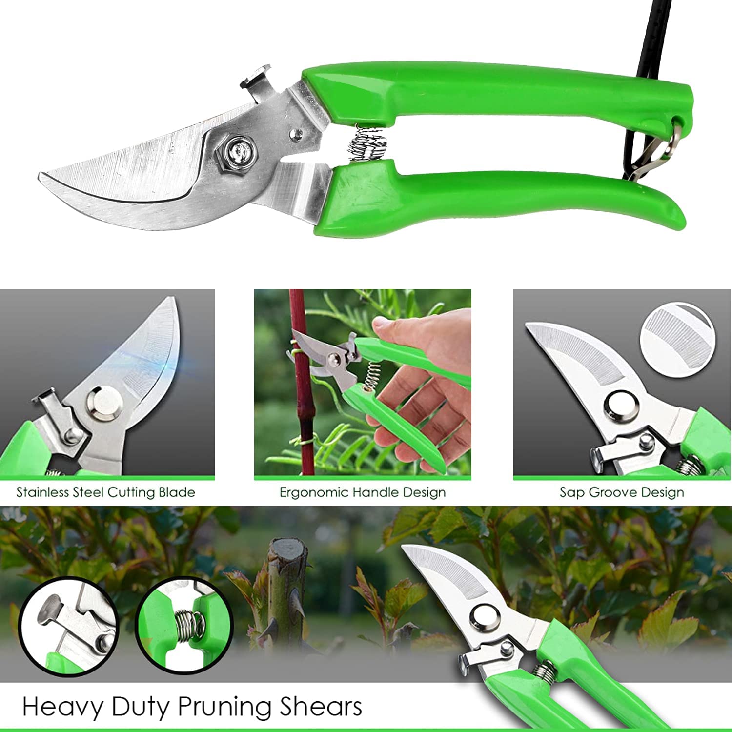 FADMAN Home Gardening Tool KIT (Garden Fork, Gloves-I, German Pruner, Scissor, Gloves-N) 6