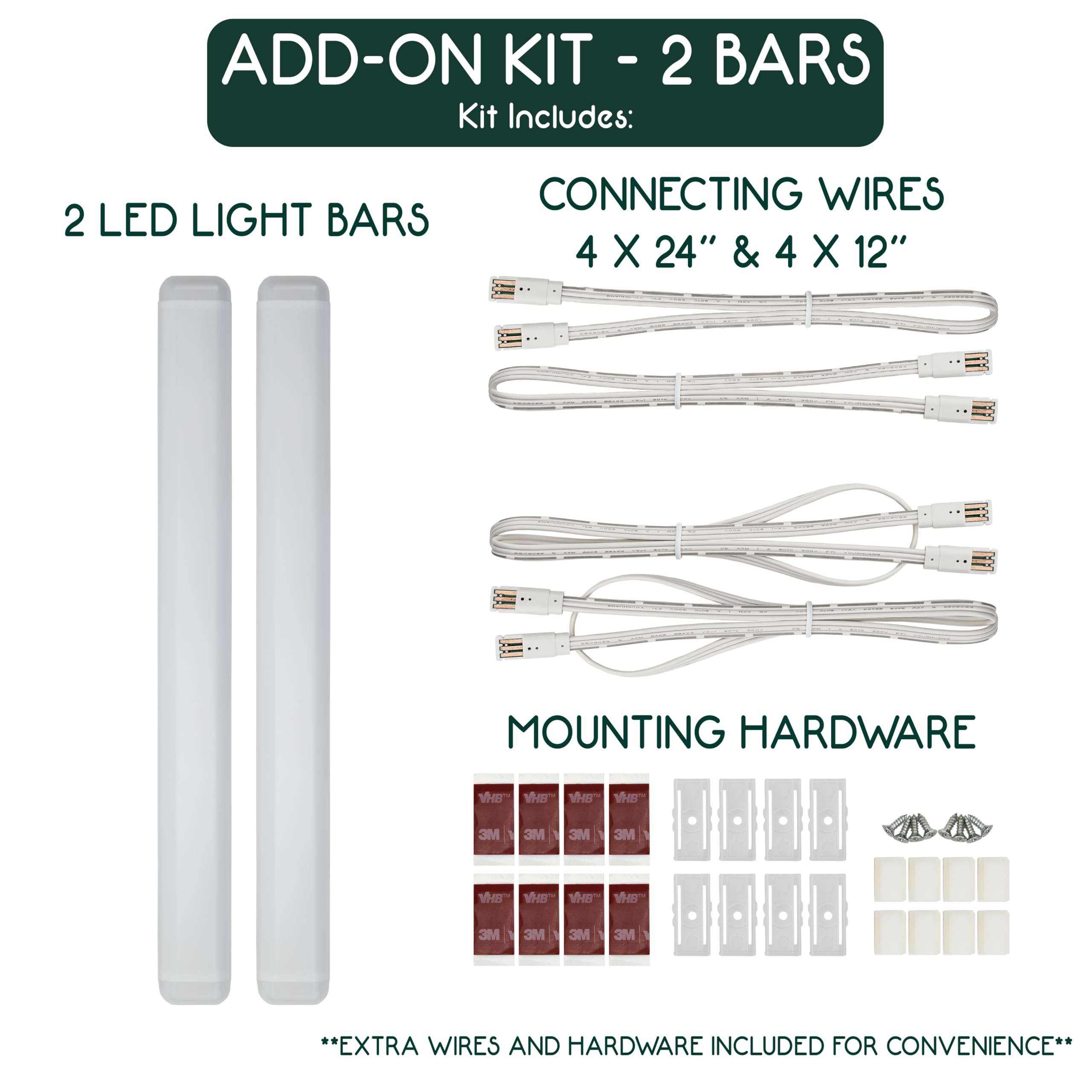 VerLuce 2 Bar ADD-ON Kit - for Use with VER-4BAR-KIT Only - Not for Use with Flat Panels or Other Lighting Kits 3