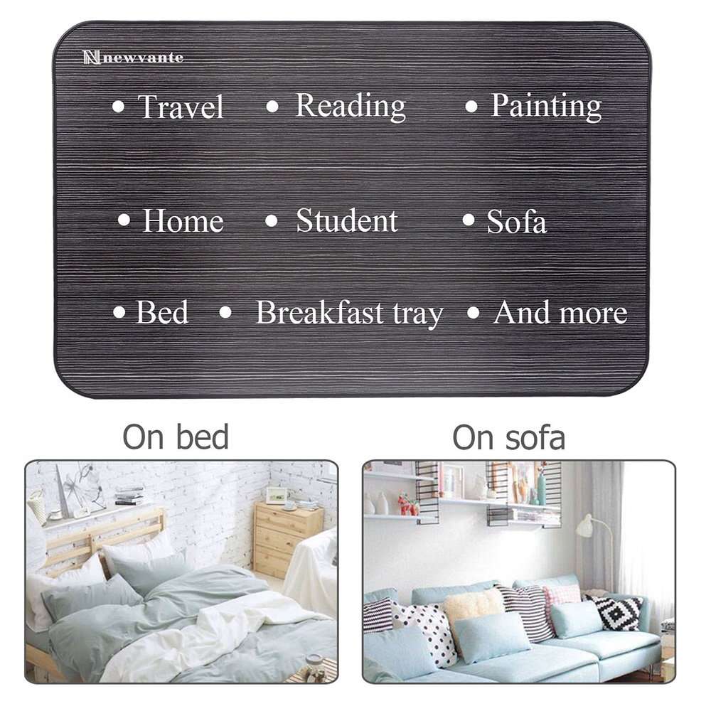 Large Bed Tray Nnewvante Multifunction Laptop Desk Lap Desk Foldable Portable Standing Breakfast Reading Tray Holder for Couch Floor for Adults/Students/Kids Black 5