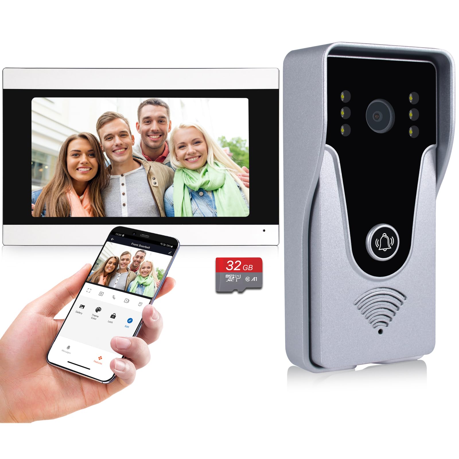AMOCAM WiFi Video Intercom System + K80 Power Supply Control + [Upgrade Version] Electric Electronic Door Lock Bundles 3
