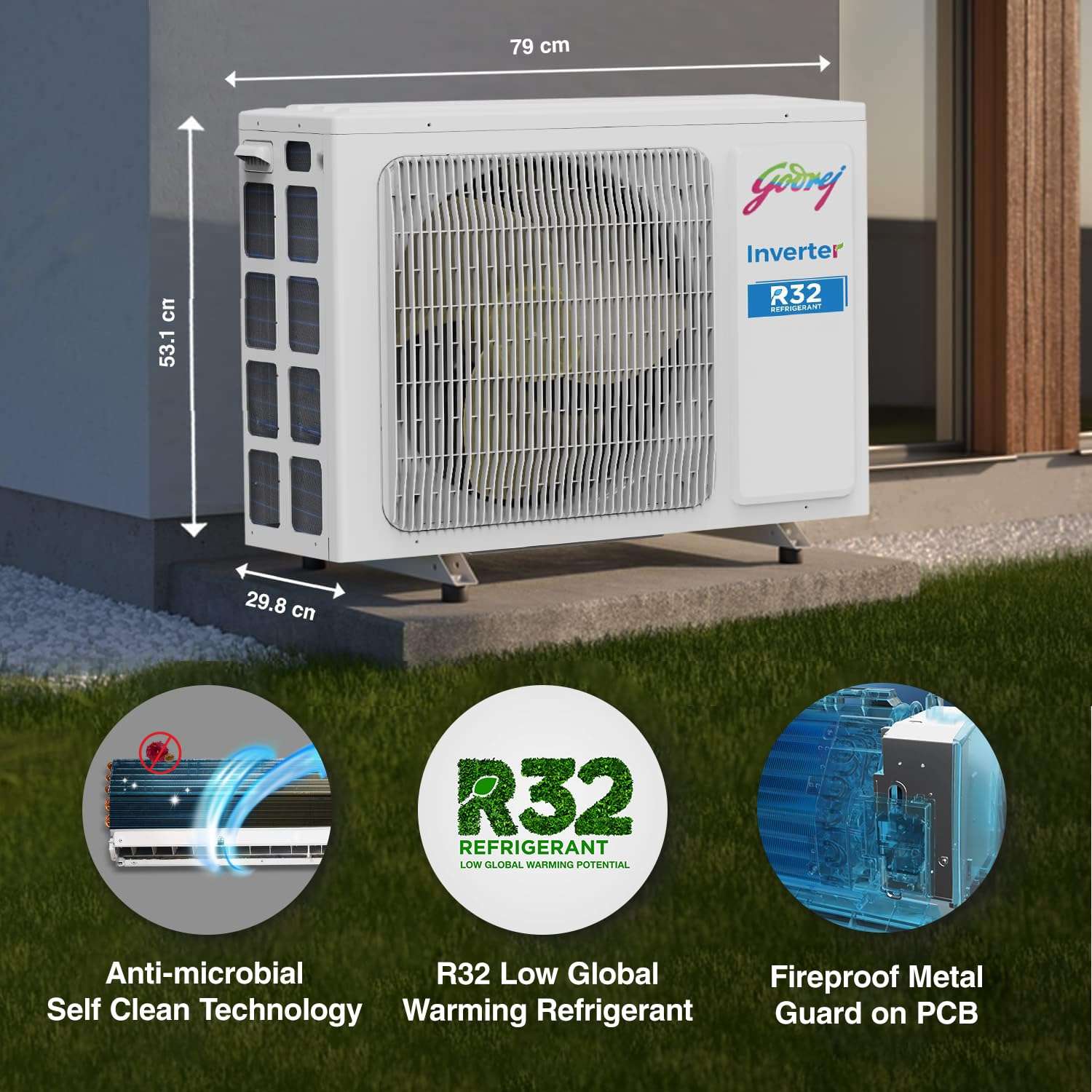 Godrej 1.5 Ton 3 Star, 5 Years Comprehensive Waranty, 5-In-1 Convertible Cooling, Inverter Split AC (Copper, Heavy-Duty Cooling at 52 Deg Celcius, 2024 Model, AC 1.5T EI 18NINV3R32 WYE, White) 6