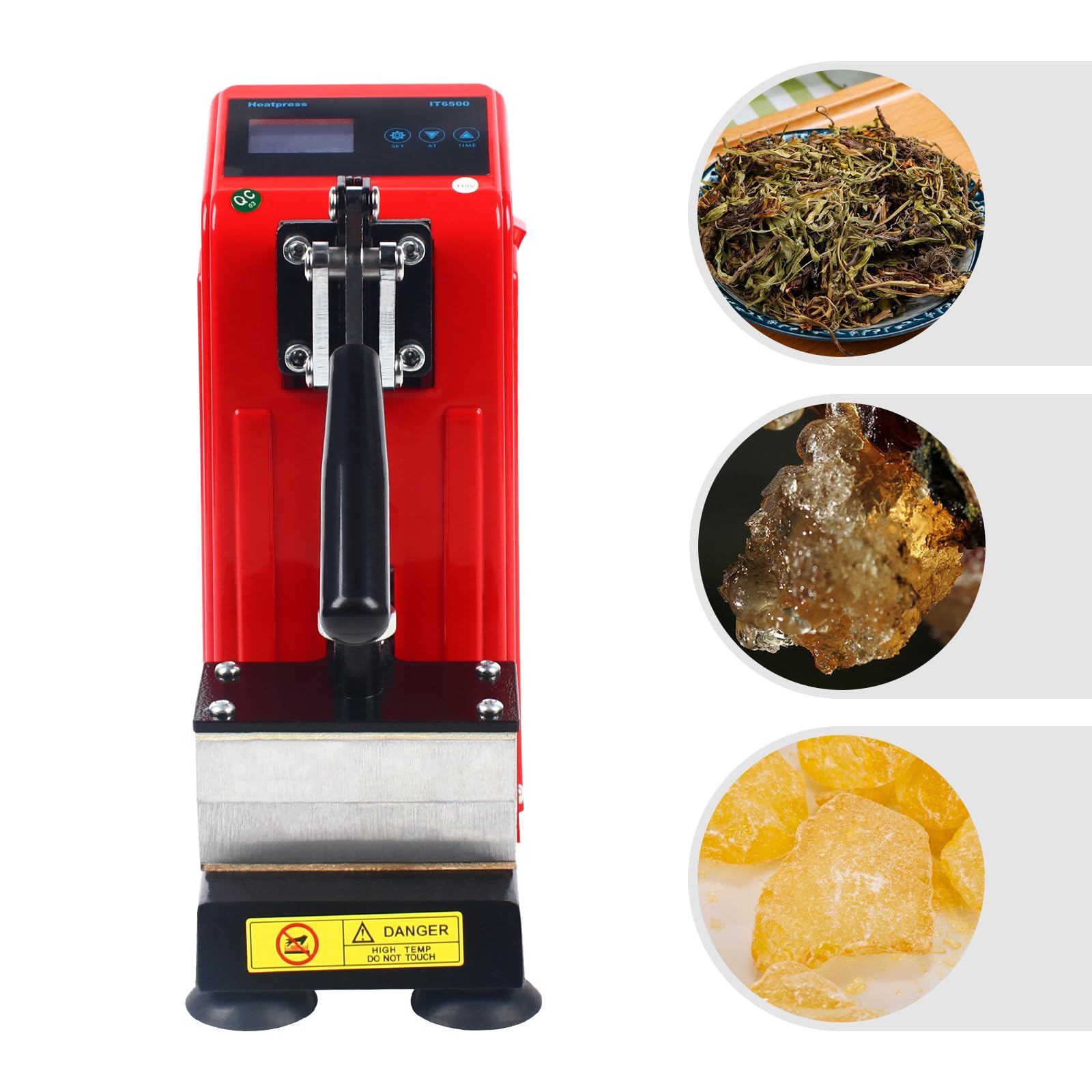 Manual Heat Press Machine,110V 400W Mini Dual Heated Plates Hot Press Stamping Machine with LCD Controller, 0~450℉ Portable Mini Manual Heat Presser for Leather T-Shirts Bags, Red 3