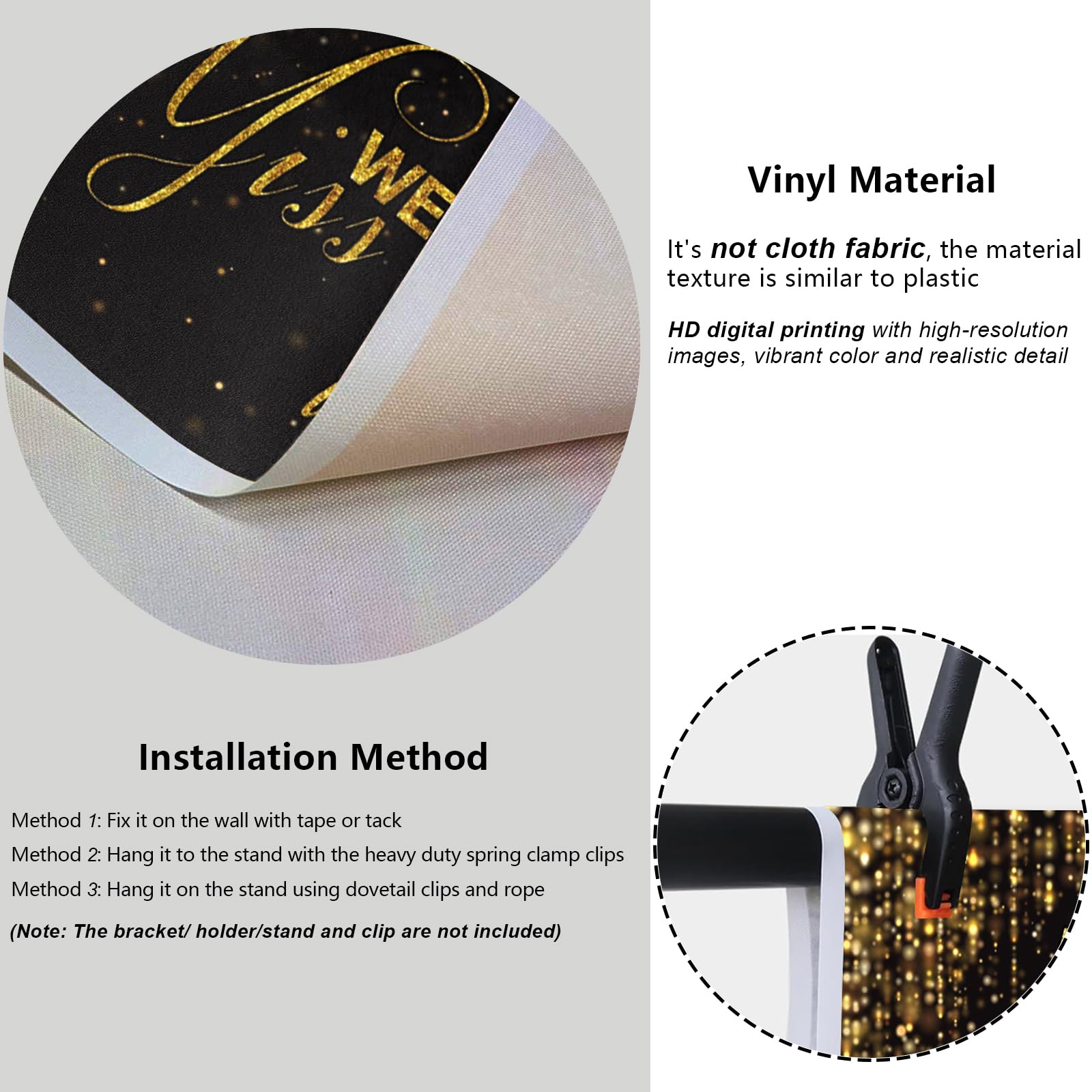 YongFoto Happy Retirement Backdrop 7x5ft We Will Miss You Black Gold Glitter Photography Background Going Away Goodbye Farewell Office Work Congrats Retirement Party Banner Portraits Photo Props 4