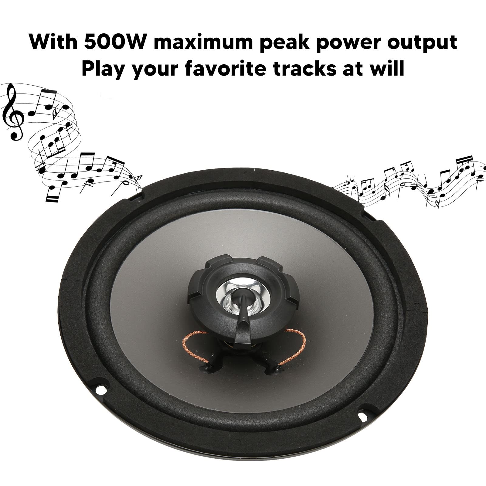 Car Door Speaker, 6 Inch 500W Car Stereo Coaxial Speaker, Midrange External Magnetic Coaxial Speaker Fit for Vehicle Truck, Maximum 4 Ohms 4