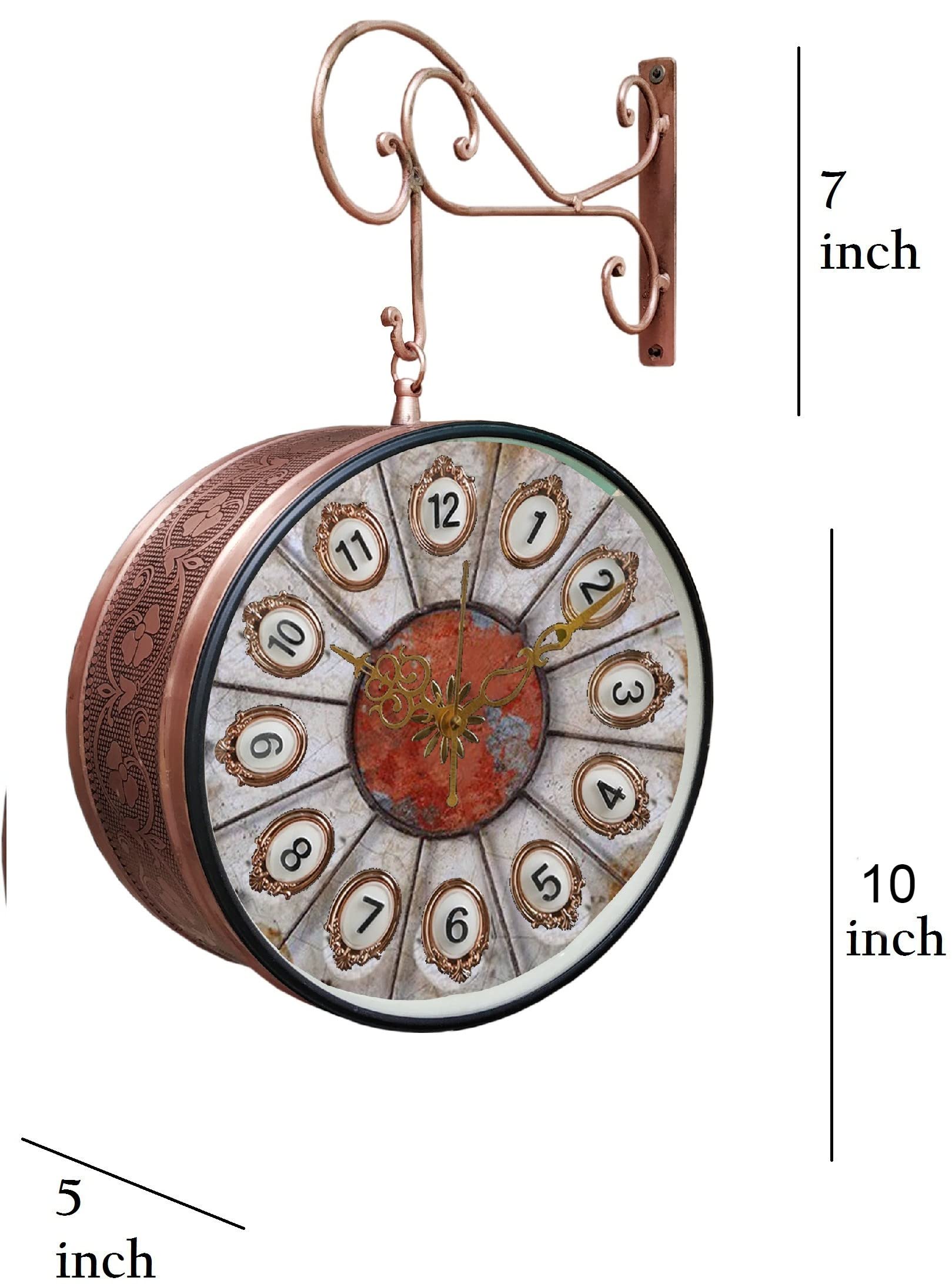 Caihong Railway Station Vintage Metal Clock (Style1, 10 x 10) 3
