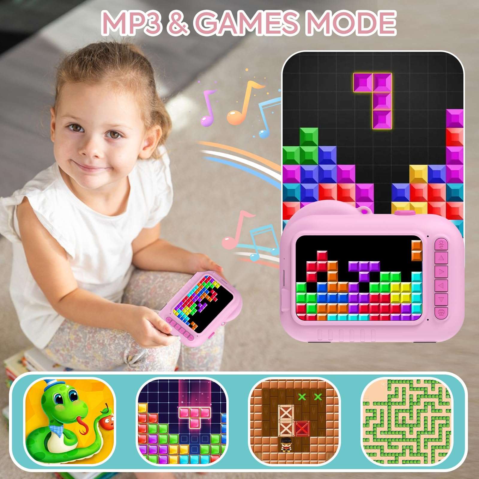 Kids Camera Instant Print 3.5 inch, Instant Print Camera for Kids That Prints Pictures Instantly, Toddler Kids Instant Print Digital Camera, 4 5 6 7 8 9 10 11 12 Year Old Girls Boys Birthday Toys Gift 6