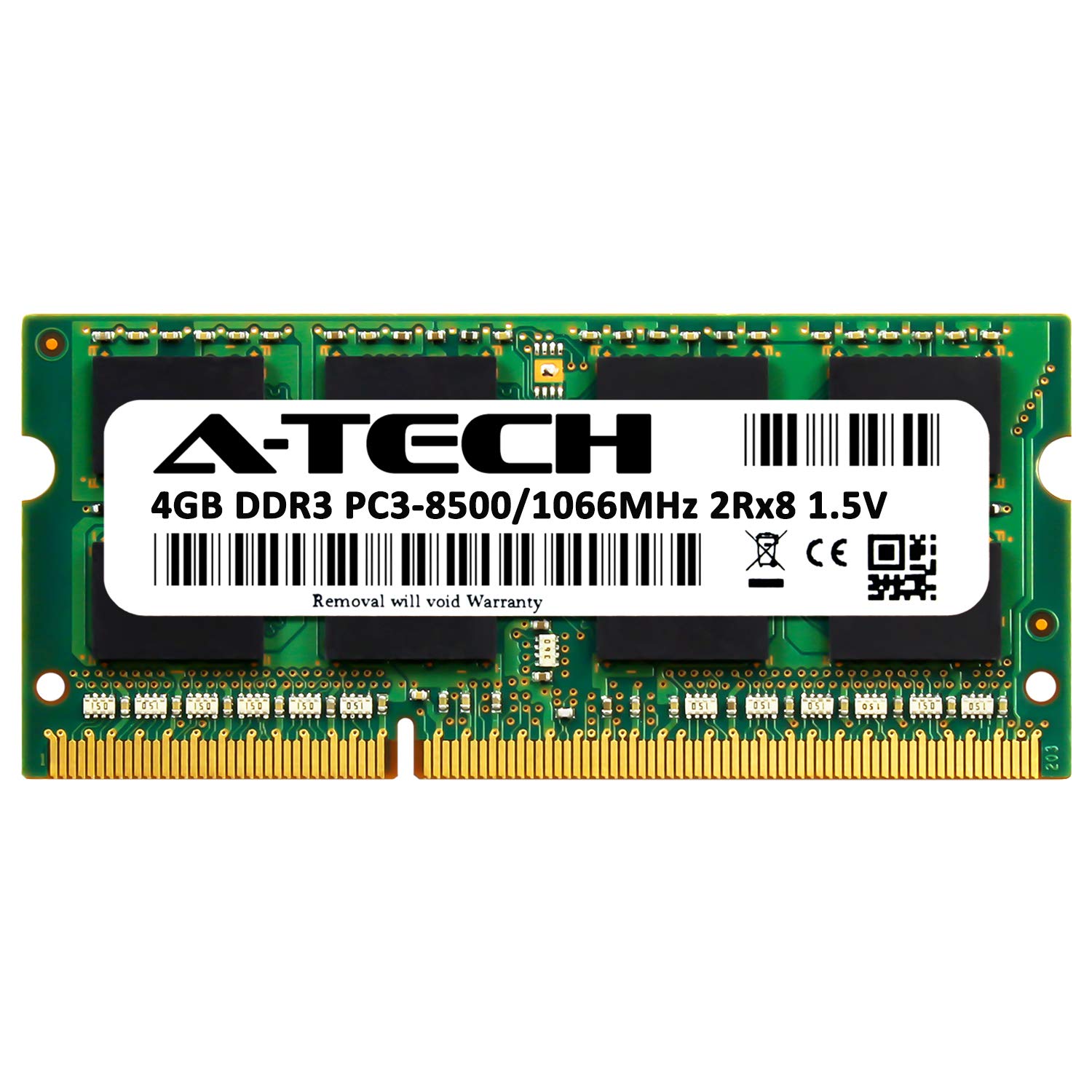 A-Tech 4GB RAM Replacement for Fujitsu S26391-F791-L540 | DDR3 1066MHz PC3-8500 2Rx8 1.5V SODIMM 204-Pin Memory Module 2