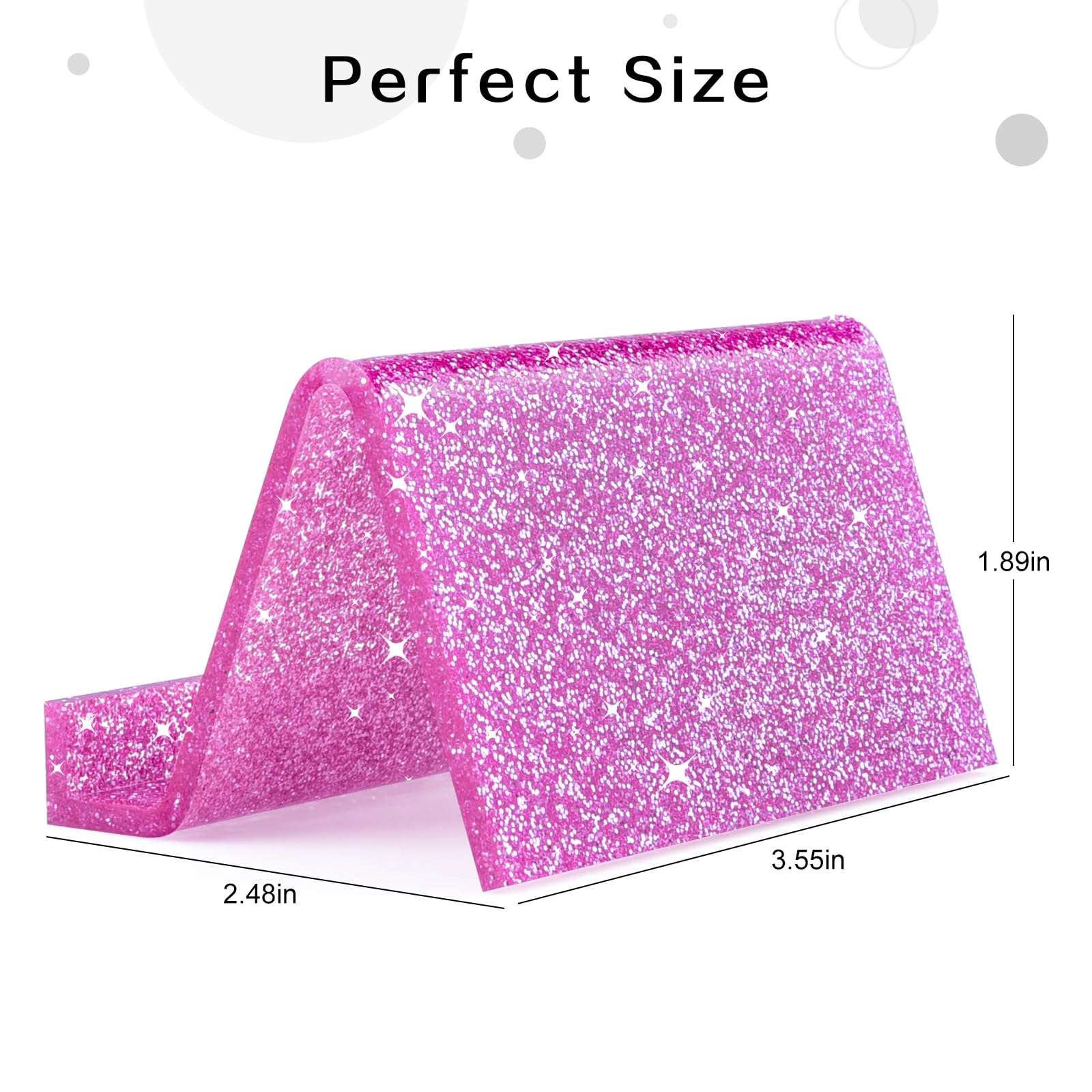 Rouidr Business Card Holder for Desk, 3 Pack Acrylic Business Card Holder Display for Office Desktop, School, Hotel Front Desk, Color 4