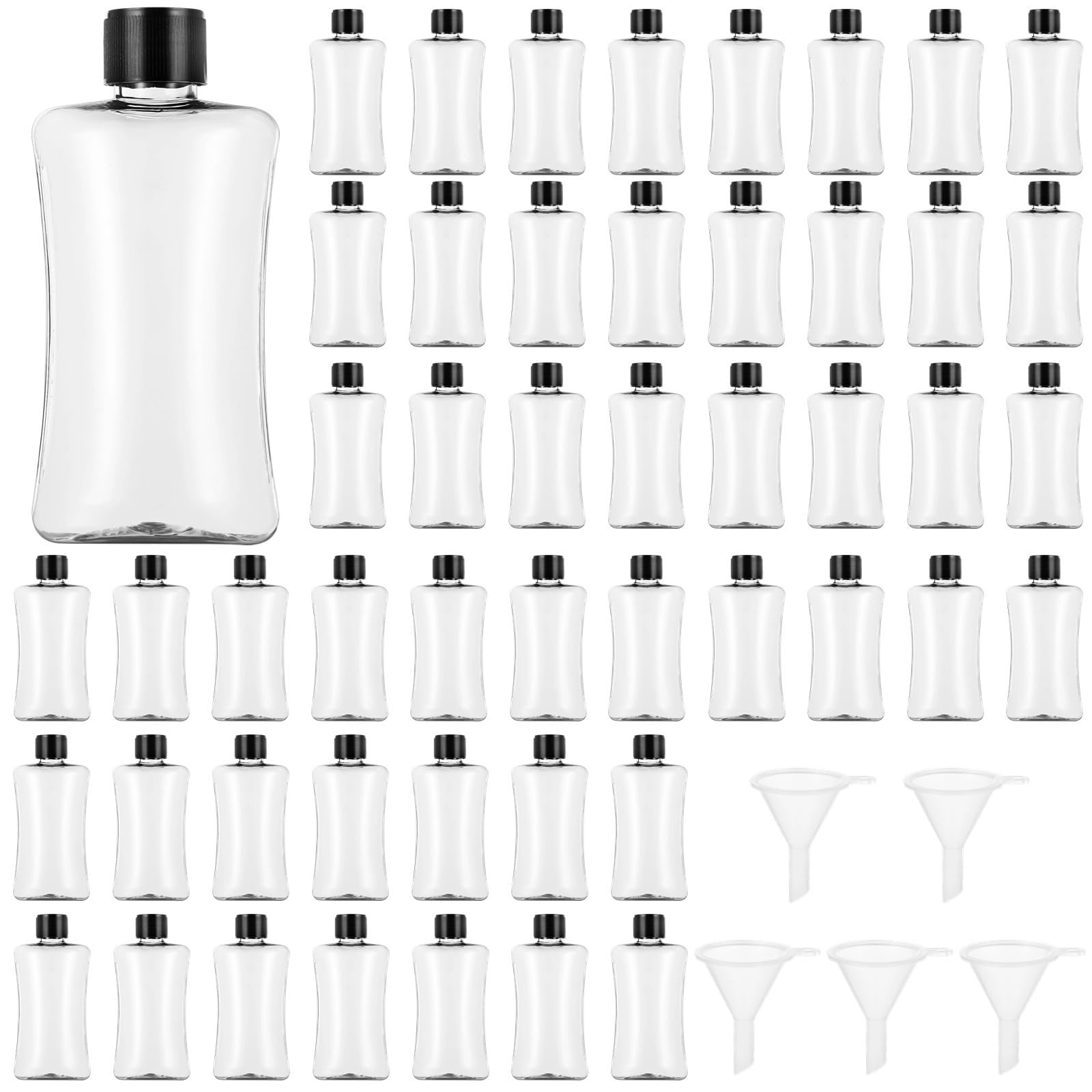 100Ml Clear Plastic Travel Size Containers With Flip Cap, 50 Pcs Leak Proof Squeeze Bottles Refillable Empty Cosmetic Containers Liquid Shampoo For Lotion Portable 6