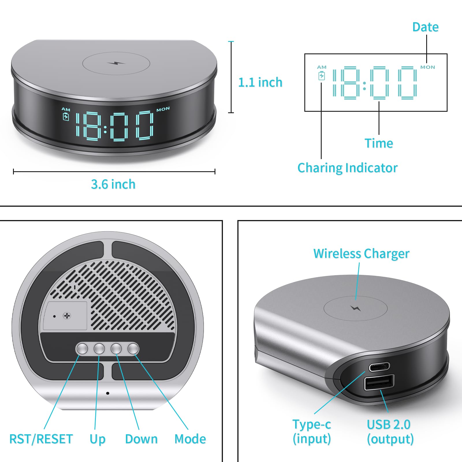 LIZVIE Hidden Camera Clock, Wireless Spy Camera 2.4G WiFi 1080P Full HD - Night Vision/Motion Detection Alarm/App Control/SD Storage/Nanny Cam for Home Security Indoor. 5